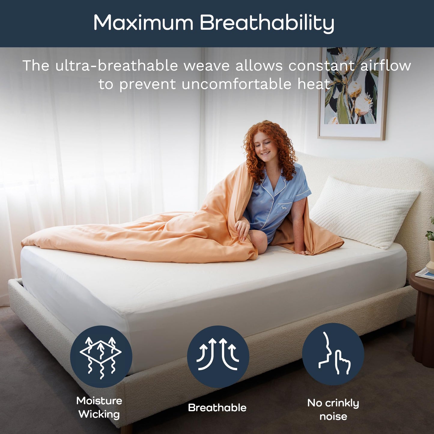Olive + Crate 100% Viscose Bamboo Mattress Protector - Eco-Conscious Cooling Mattress Cover - Waterproof Hypoallergenic Protection - Breathable King Size Shield Against Dust & Spills