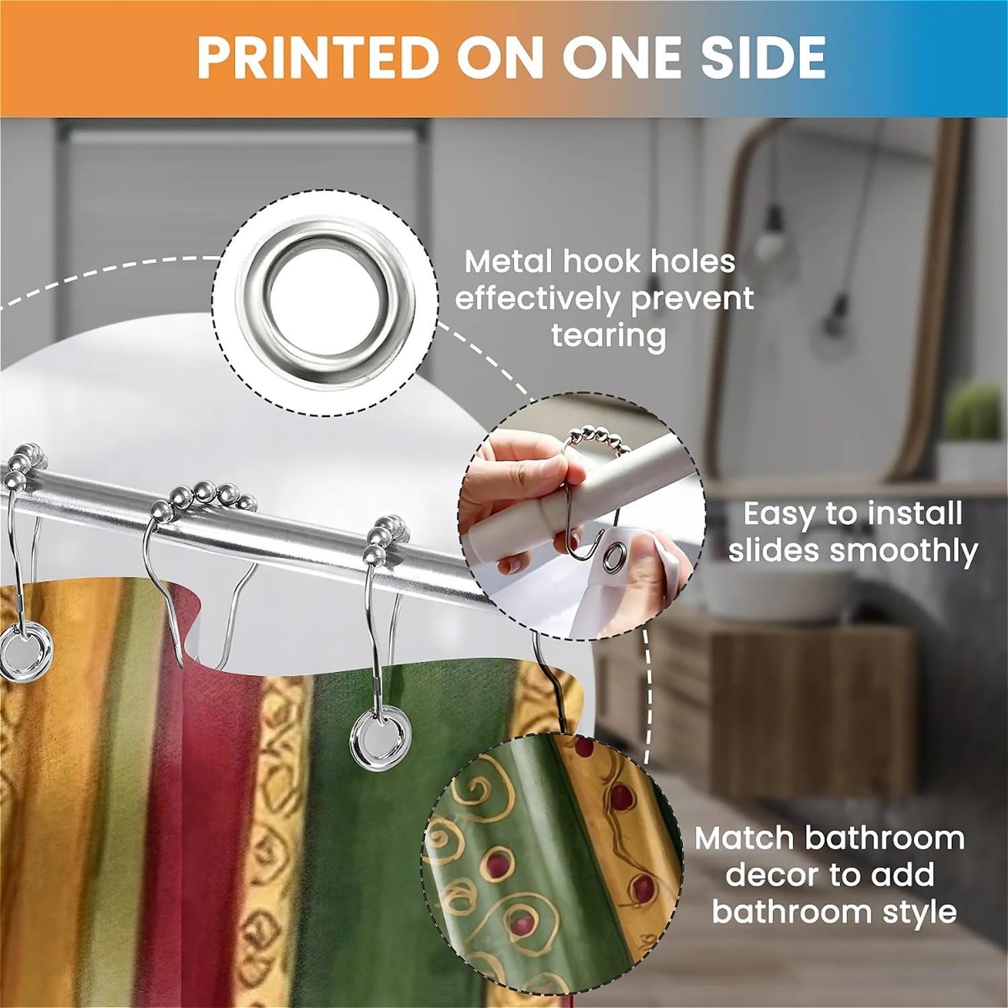 TANGXUNFA Christmas-Stripes-and-dots Shower Curtain for Bathroom, Water-Resistant Long Shower Curtain Set 72x72 Inch with Metal Grommets and 12 Metal Hooks