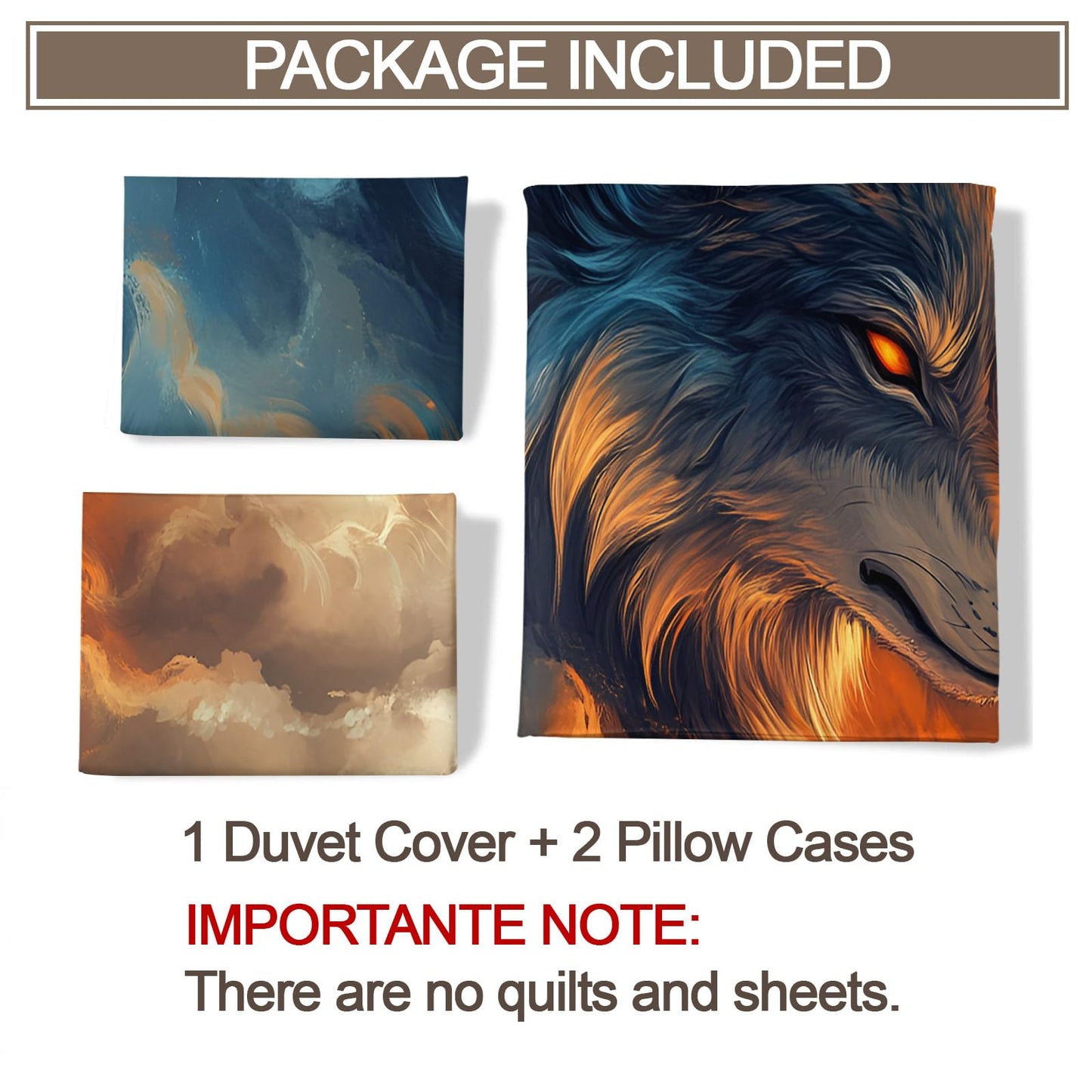 PAISUOQ Wolf Print Duvet Cover Full Size, Galaxy Wolf Bedding, 3 Piece, Soft Microfiber Patterned Comforter Cover with Zipper Ties & 2 Pillowcase, Abstract Animals Bedroom Decor & Gifts