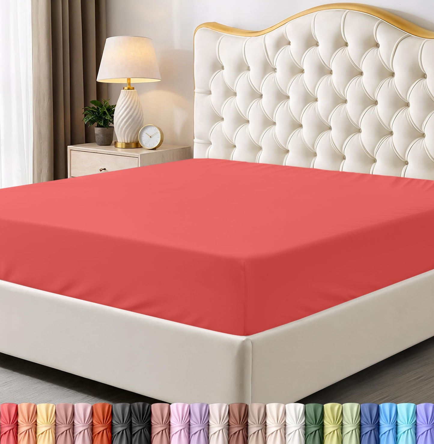 Utopia Bedding Full Fitted Sheet - Bottom Sheet - Deep Pocket - Soft Microfiber -Shrinkage and Fade Resistant-Easy Care -1 Fitted Sheet Only (Coral)