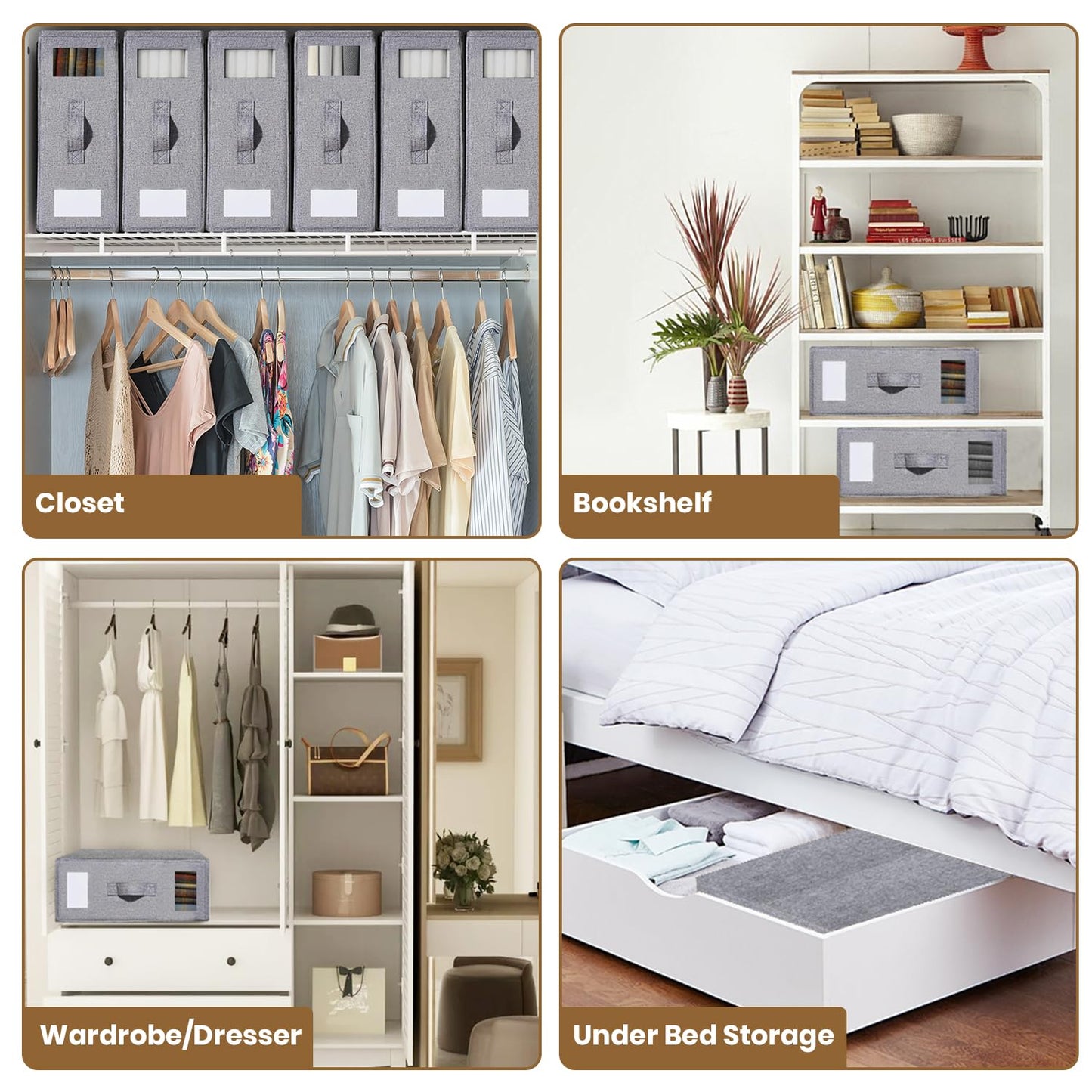 Slumber Sort Foldable Linen Closet Organizers And Storage - King,Queen and Twin Comforter, Blanket & Closet Storage - Extra Large Bedding container(Gray, 3 Pack)