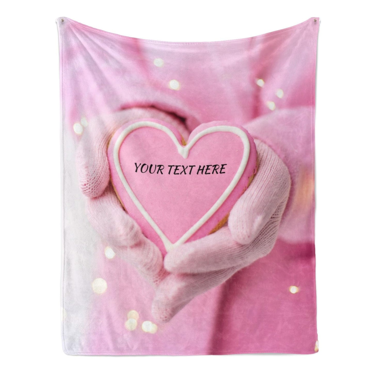 Personalized Heart Blanket, Ultra Soft Micro Flannel Blanket for Bed Couch Living Room(Kids), 30" x 40"