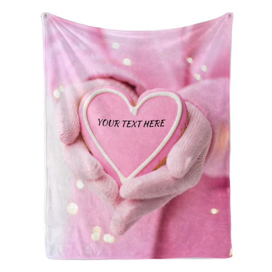 Personalized Heart Blanket, Ultra Soft Micro Flannel Blanket for Bed Couch Living Room(Kids), 30" x 40"