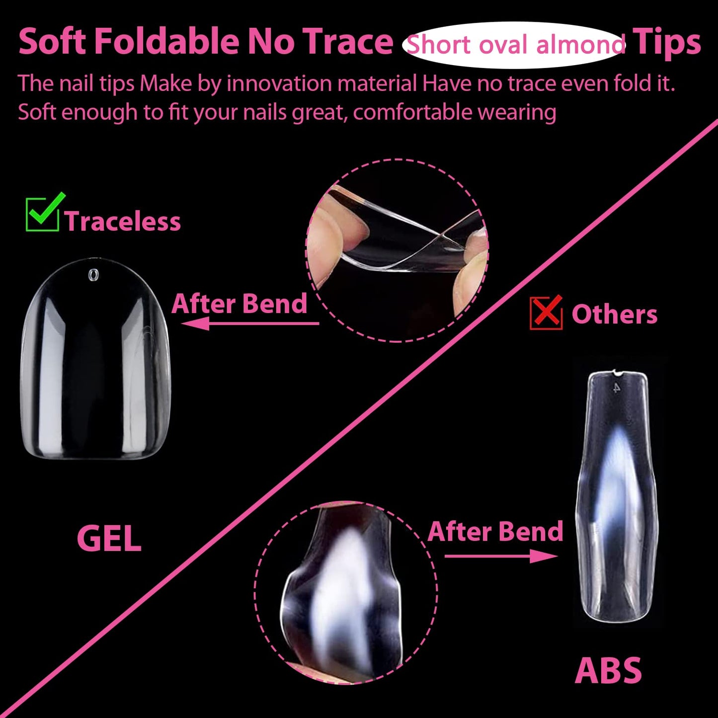 UNA GELLA Extra Short Oval Almond Gel Nail Tips 360pcs 15 Sizes Round Almond Press on Nails Short Oval Fake Tips Full Nails For Nail Extension DIY Salon Soft Gel Tips