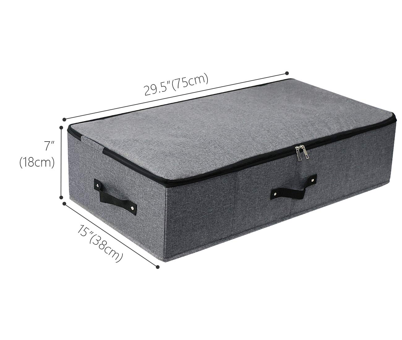 AMJ Large Under Bed Storage Containers, 3 Pack Closet Organizers Bins, Foldable Closet Organizers Storage for Blankets, Towels, Comforter, Sweaters, Linen Sheets, Wrapping Paper (Black Grey)