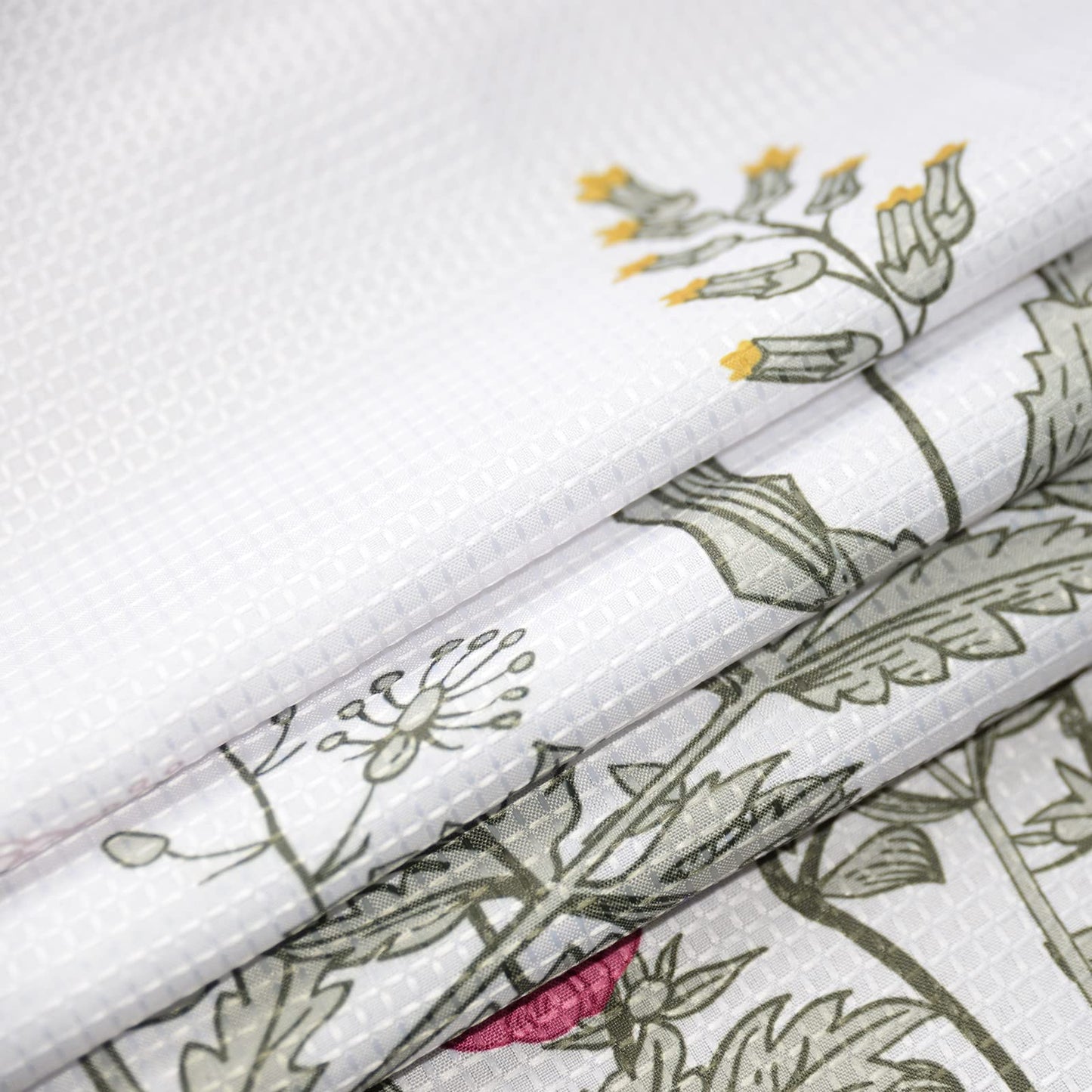 YISURE 2 Piece Wildflower Botanical Shower Curtain Set with Window Curtain, 72x72 with 30x36 inches, Floral Plant Sage Green Leaves Decorative Shower Curtain with Matching Window Panel