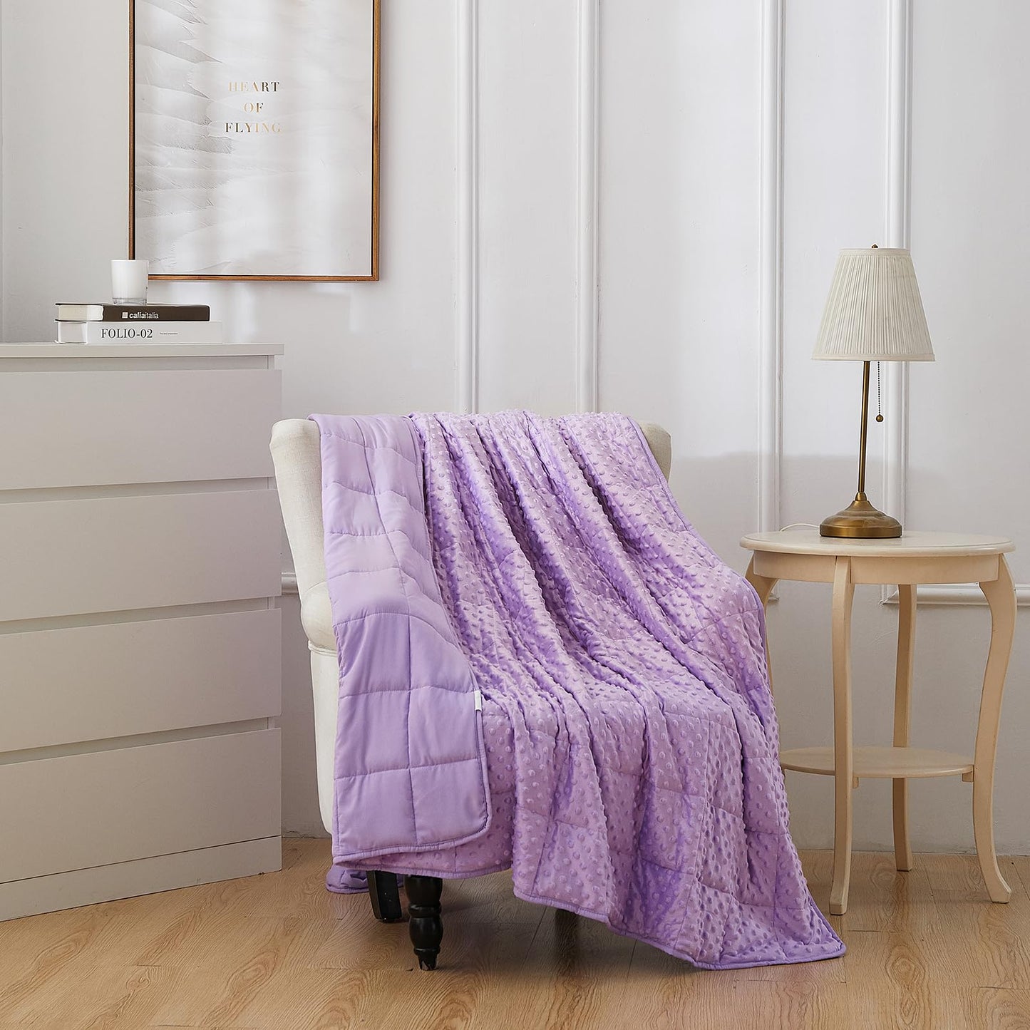 Weighted Blanket for Women and Men, Comfortable and Soft Throw Weighted Blanket with Premium Glass Beads for All Season 5 lbs 40"x60" Purple
