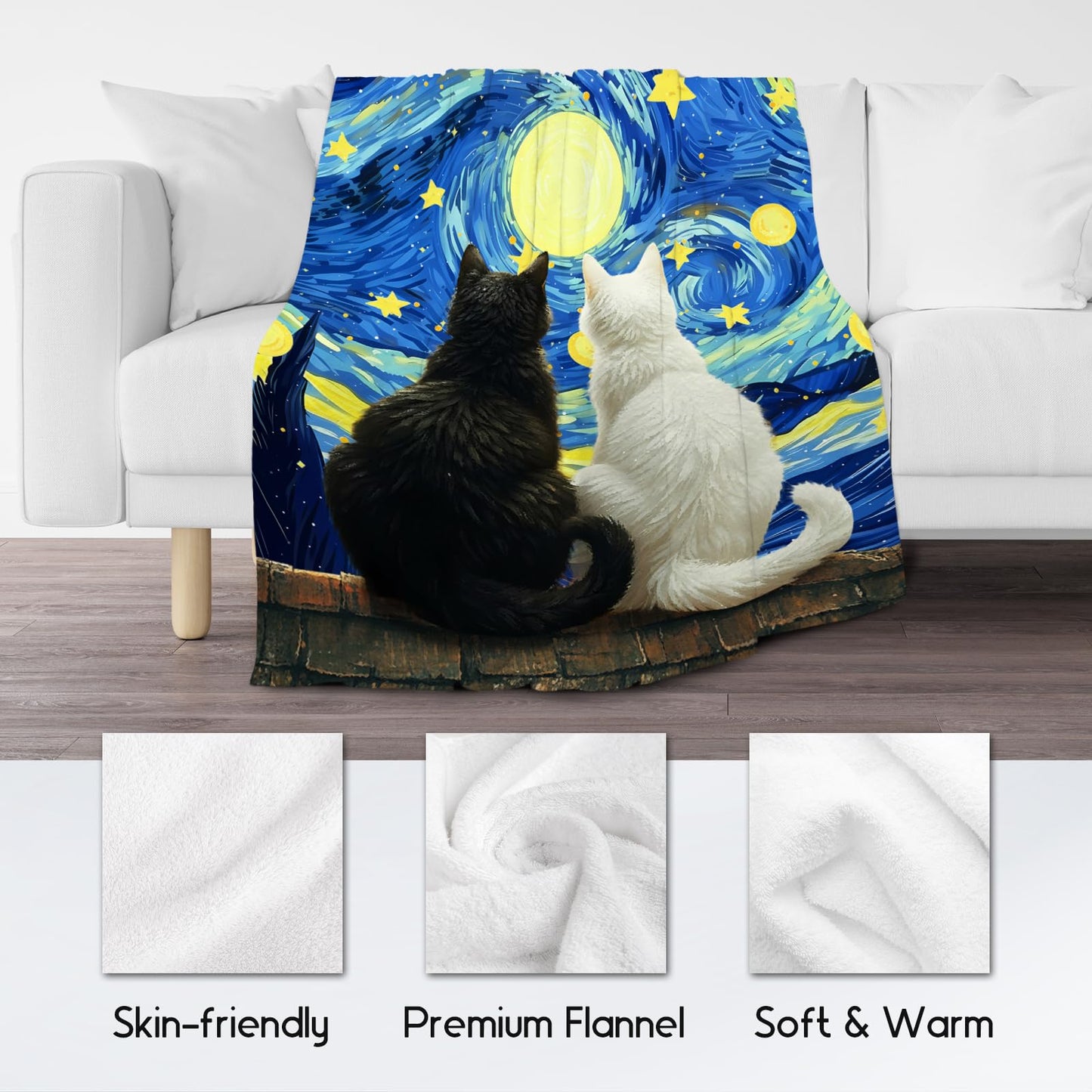 Cat Blanket for Toddler - Kids Throw with Cat - Lightweight Flannel Soft Throws Gifts for Room Decor/Sofa - 30"x40"