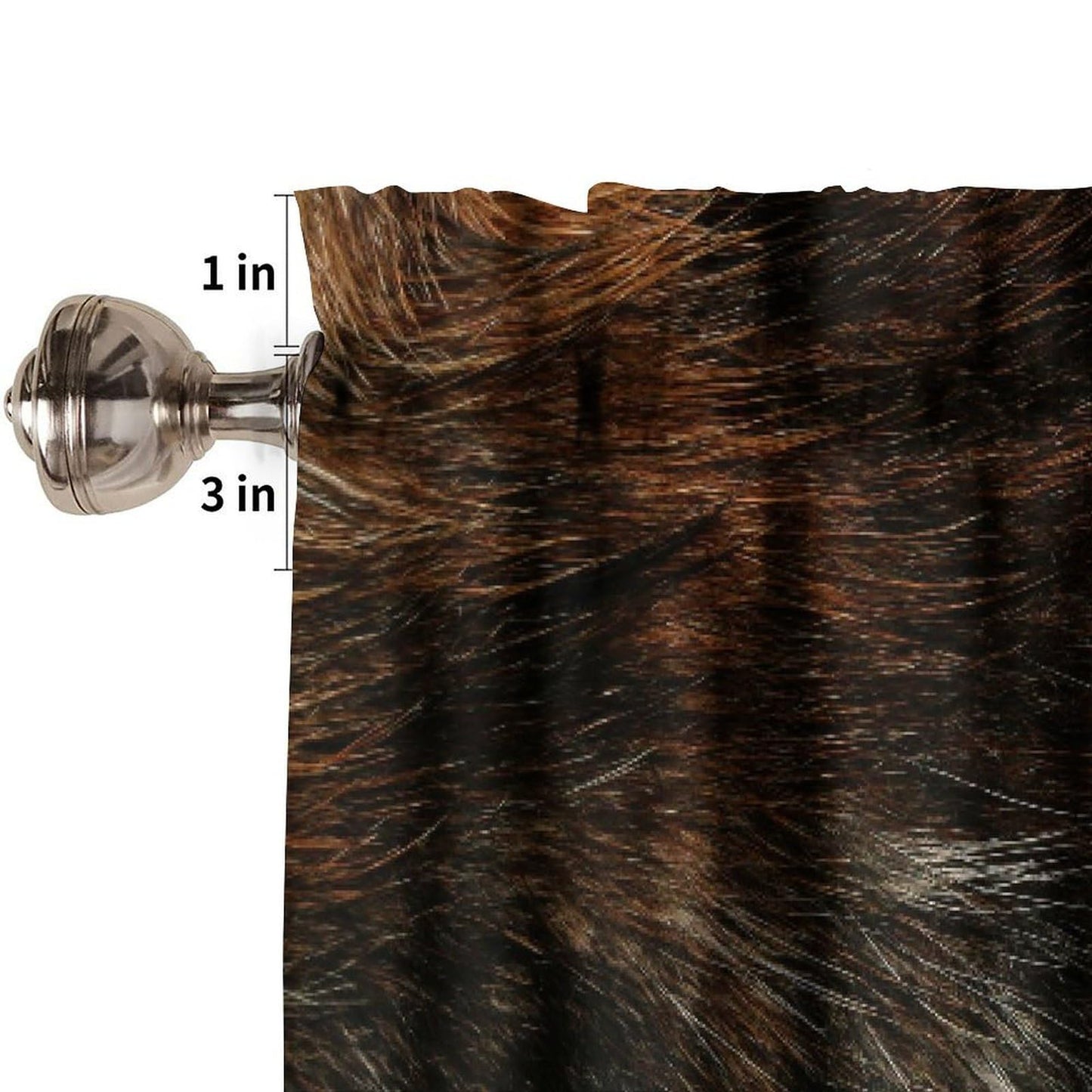 JanJCurt Brown Cowhide Valance, Rustic Vintage Western Farmhouse Highland Cow Fur Black Brown White Skin Print Short Blackout Window Drapes for Bedroom Kitchen, 54x18inch