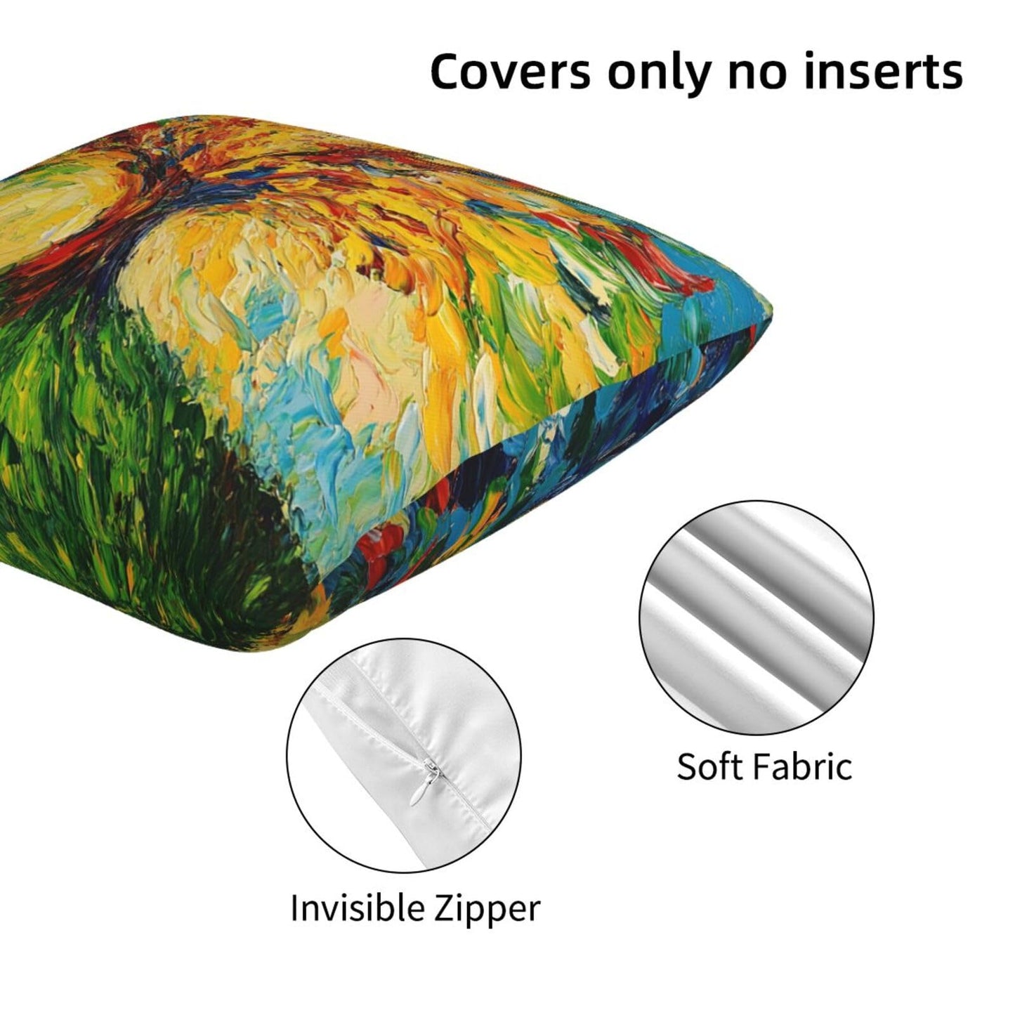 Guiteinyi Tree Throw Pillow Covers 18x18 Set of 2 Square Pillow Case for Home Decorative Sofa Couch Bedroom Living Room