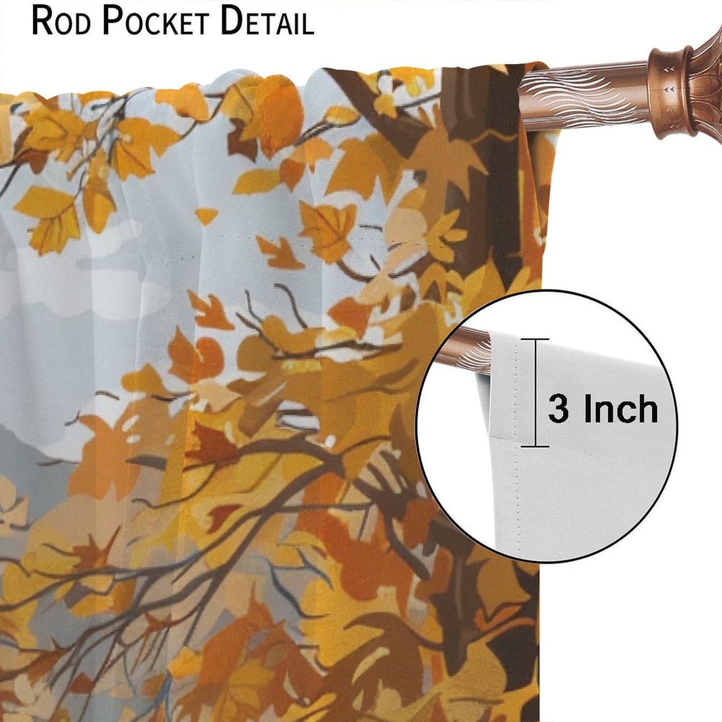 DIPQIMI Lodge Mountain Tree Blackout Curtains for Bedroom/Living Room, Retro Nature Landscape Curtains Rod Pocket Thermal Insulated Window Drapes, 2 Panels/Each 21" W x 45" L