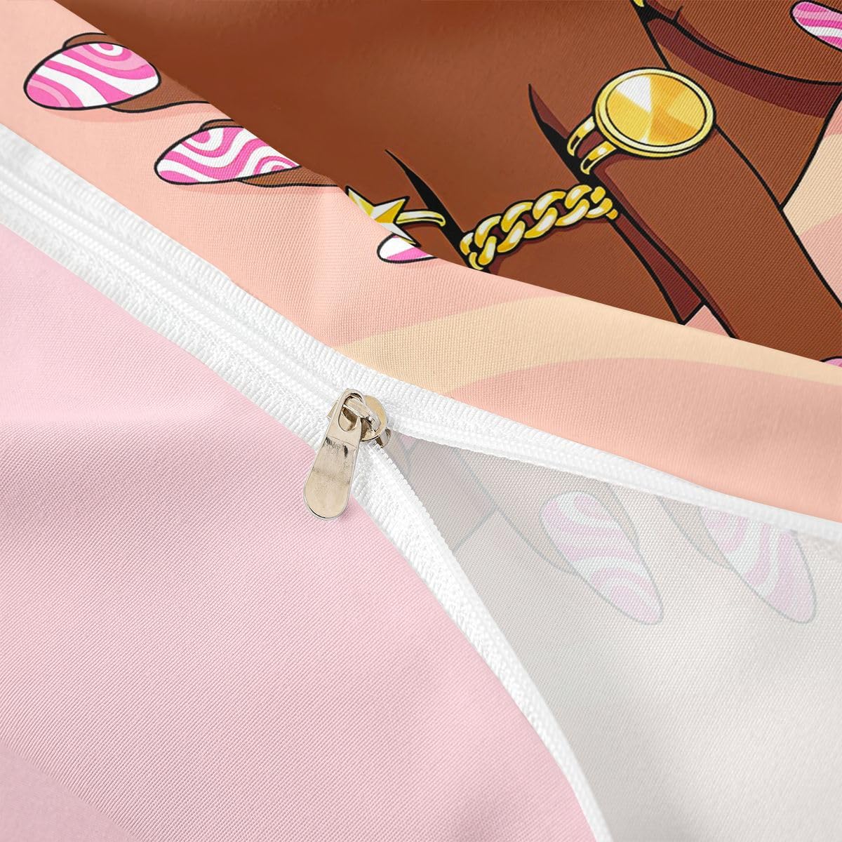 Erosebridal Romantic Makeup Themed Comforter Cover Full Size for Girls Fashion Girlish Bedding Set Black Girls Duvet Cover for Kids Teens Adult Women Bedroom Afro Vogue Princess Magical Bed Set