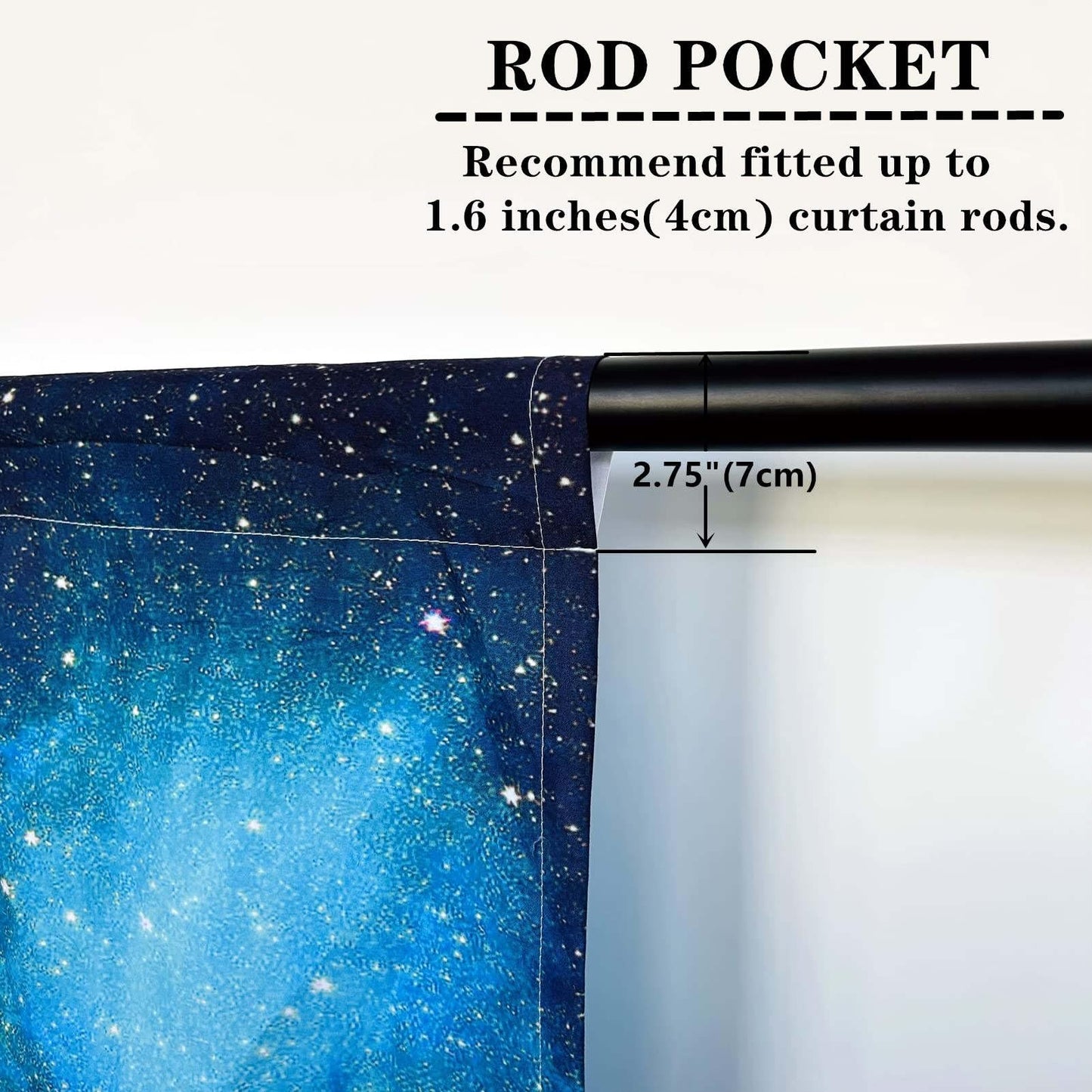 YUANZU Kids Galaxy Curtains W42 x L63 Inch Space Blue Nebula Star Constellation Planet Universe Starry Stars Rod Pocket Print Pattern Window Drapes for Boys Girls Teen Bedroom Playroom 2 Panels