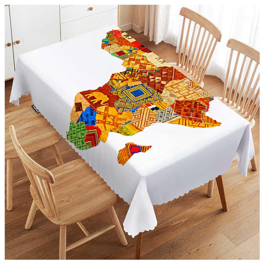 Swono Africa Map Tablecloths Vintage Africa Map with Countries Kitchen Dinning Table Cloth Tabletop Decoration, Polyester Table Cover for Indoor Outdoor 50x72 Inch Tablecloth