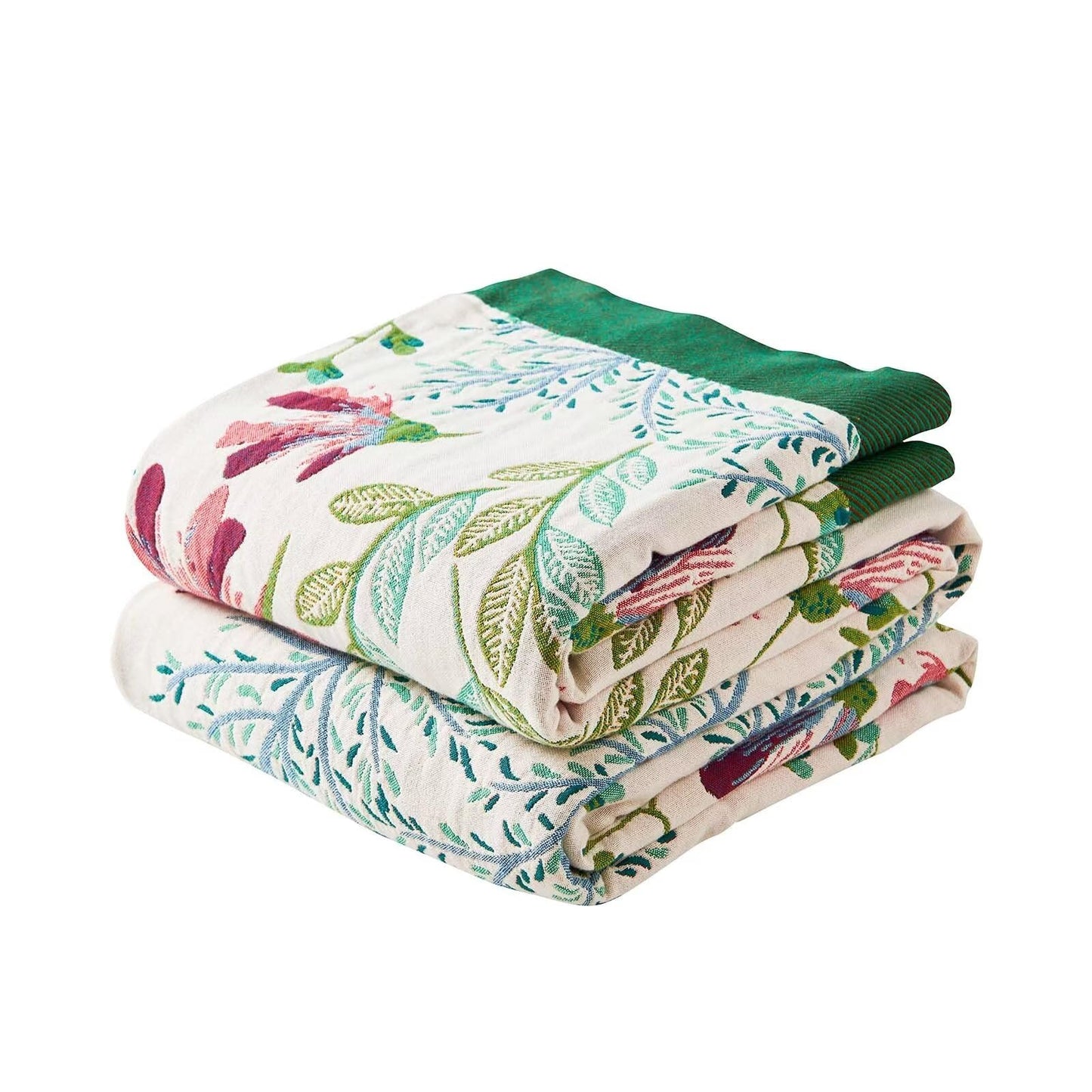 XIBLC Boho Throw Blanket for Bed, 100% Cotton Soft Rustic Quilt Fall Blanket, 60"x80" Floral Printed Farmhouse Decor Bed Blankets, All Season Rustic Reversible Bohemian Throw Quilt
