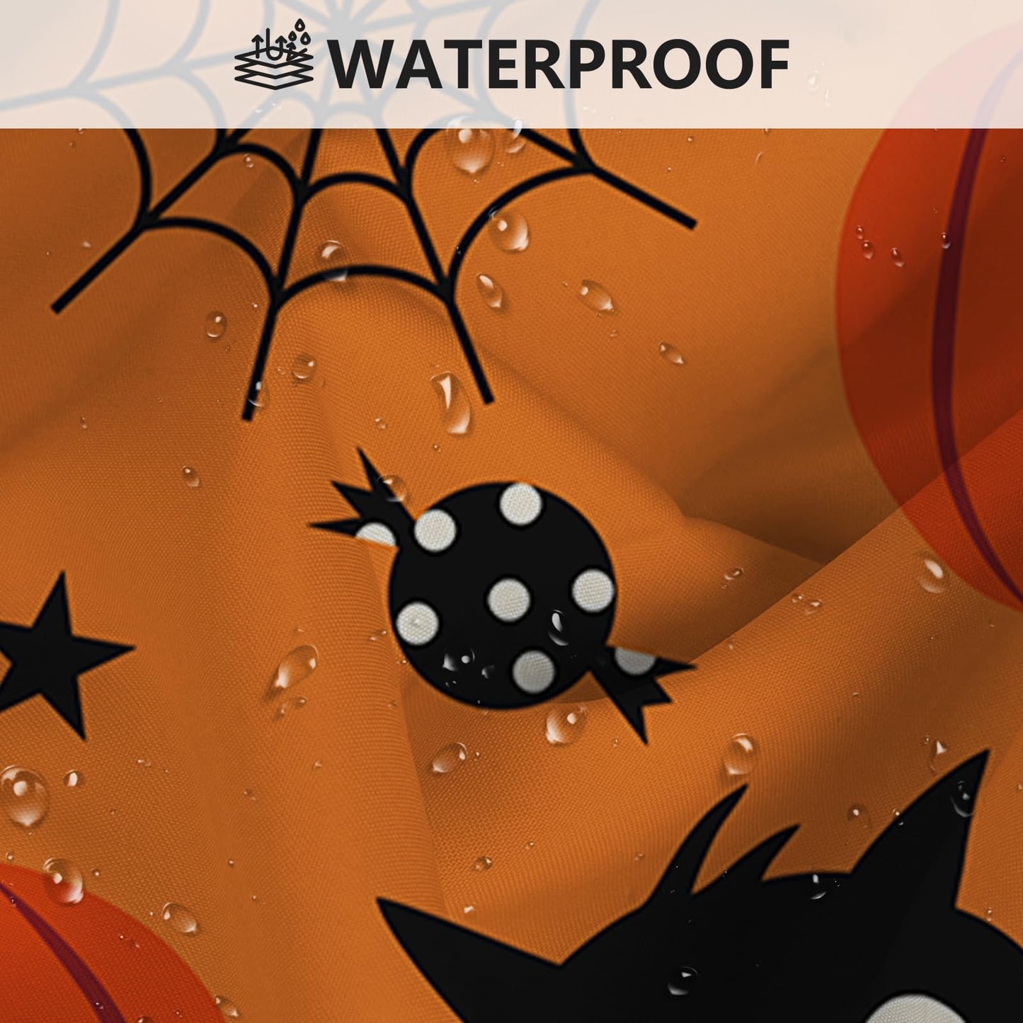MEHOFOND 4pcs Halloween Boo Shower Curtain Set,Halloween Spooky Shower Curtain Sets,All Hallows' Eve Skull Bat Spider Bathroom Decor for Kids with Non-Slip Rugs Toilet Lid Cover and Bath Mat 72x72 in