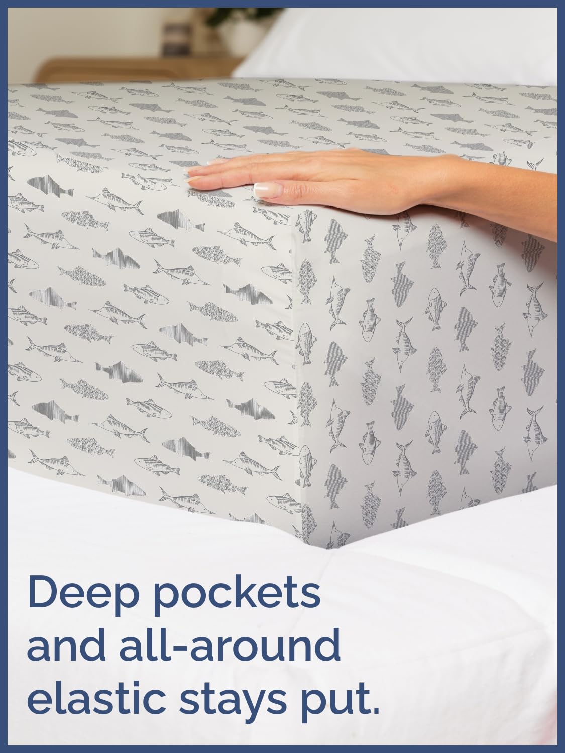 Kids Twin Size Bed Sheet Set - 3 Piece Kids Loft Bed Sheets - Fish Sea Animal Themed Bedding - Soft, Cute - Breathable and Machine Washable - Ocean Animal Bed Set for Boys, Girls, Teens and Toddlers