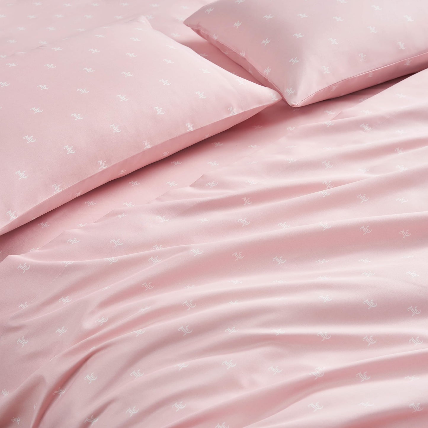 Juicy Couture Black Link Logo Printed Comforter Set, Queen – Complete 8-Piece Bed in a Bag Collection