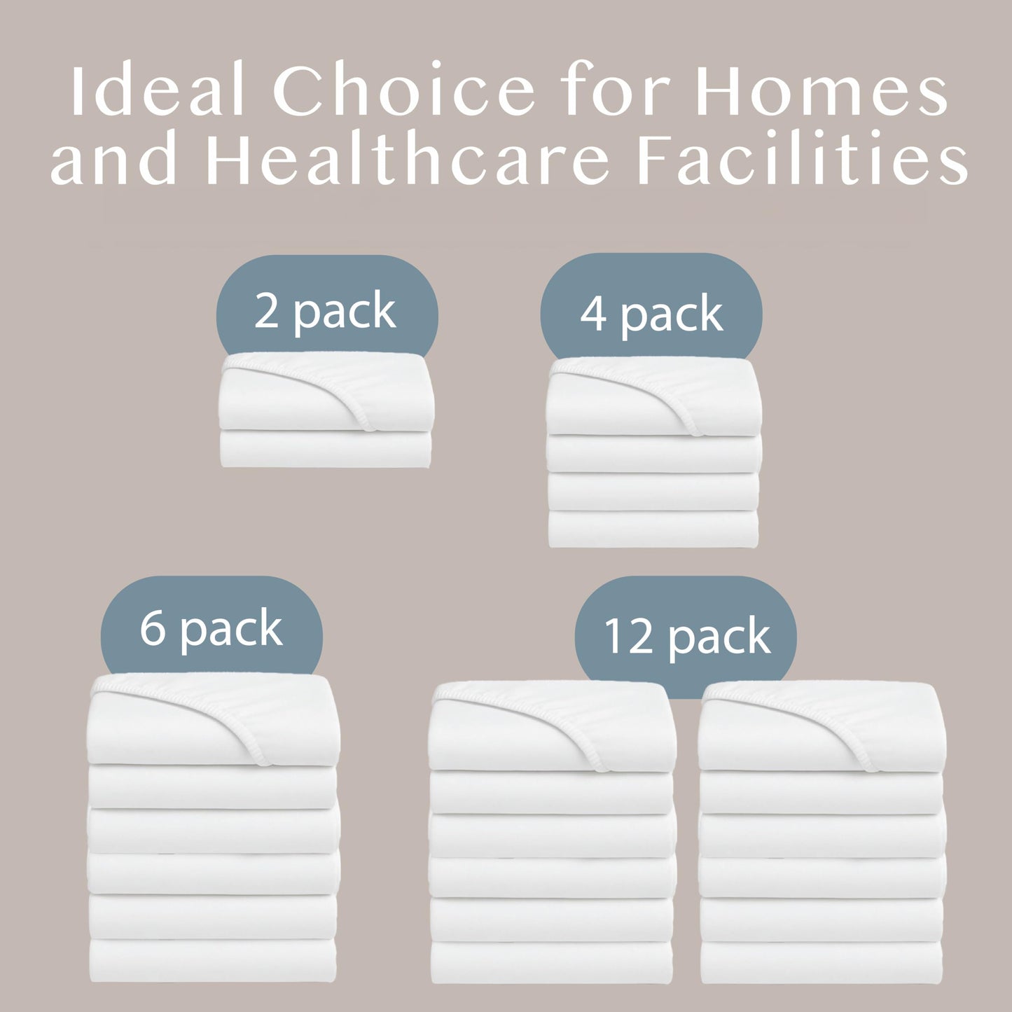BLISSFORD - 2 Pack Fitted Hospital Bed Sheets with Elastic All Around for a Cotton Rich Soft Knitted Jersey Sheet, 36” x 84” x 12”