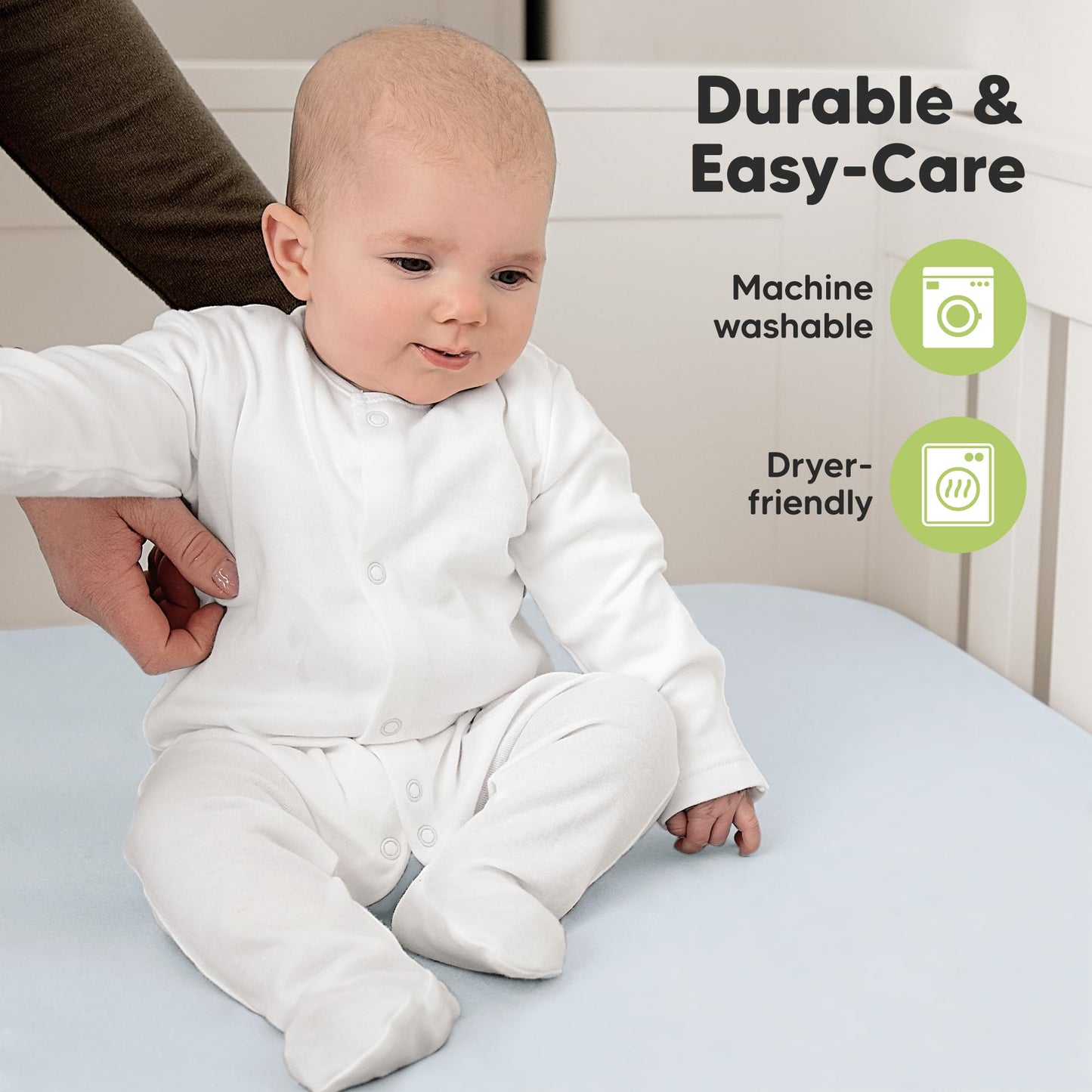 KeaBabies 2-Pack Organic Cotton Crib Sheets for Boys, Girls - 52x28 Fitted Crib Mattress Sheet Neutral, Breathable Cover for Baby Bed Set, Toddler Mattress, Soft & Cute Prints (Hazy)