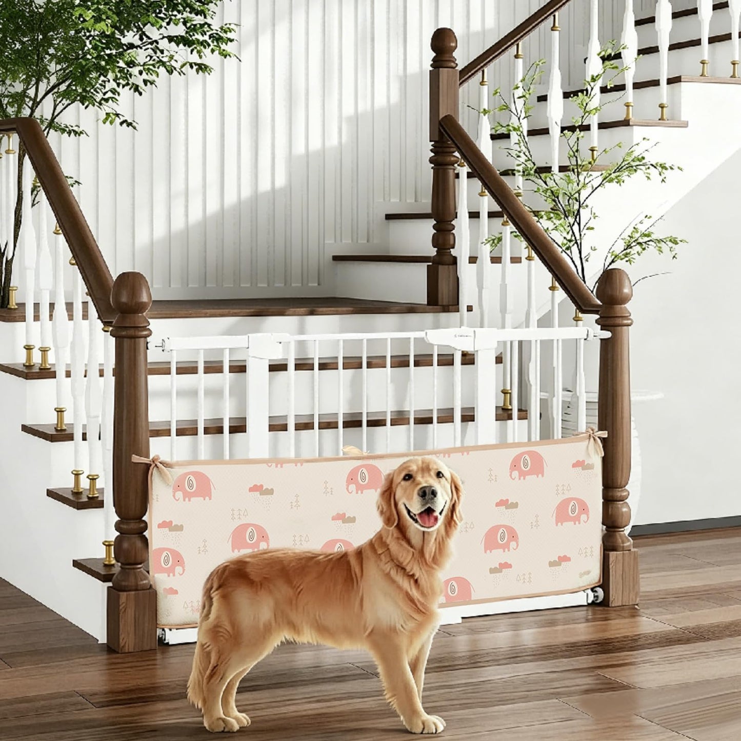 4pc Soft Edge Protection for Children,Long 51.18 and Short 26,77 Inches,Anti-Collision, Straps for Stair Railings, Floor Beds, Play Areas & Indoor Safety Spaces, Easy to Install, Washable (Khaki)