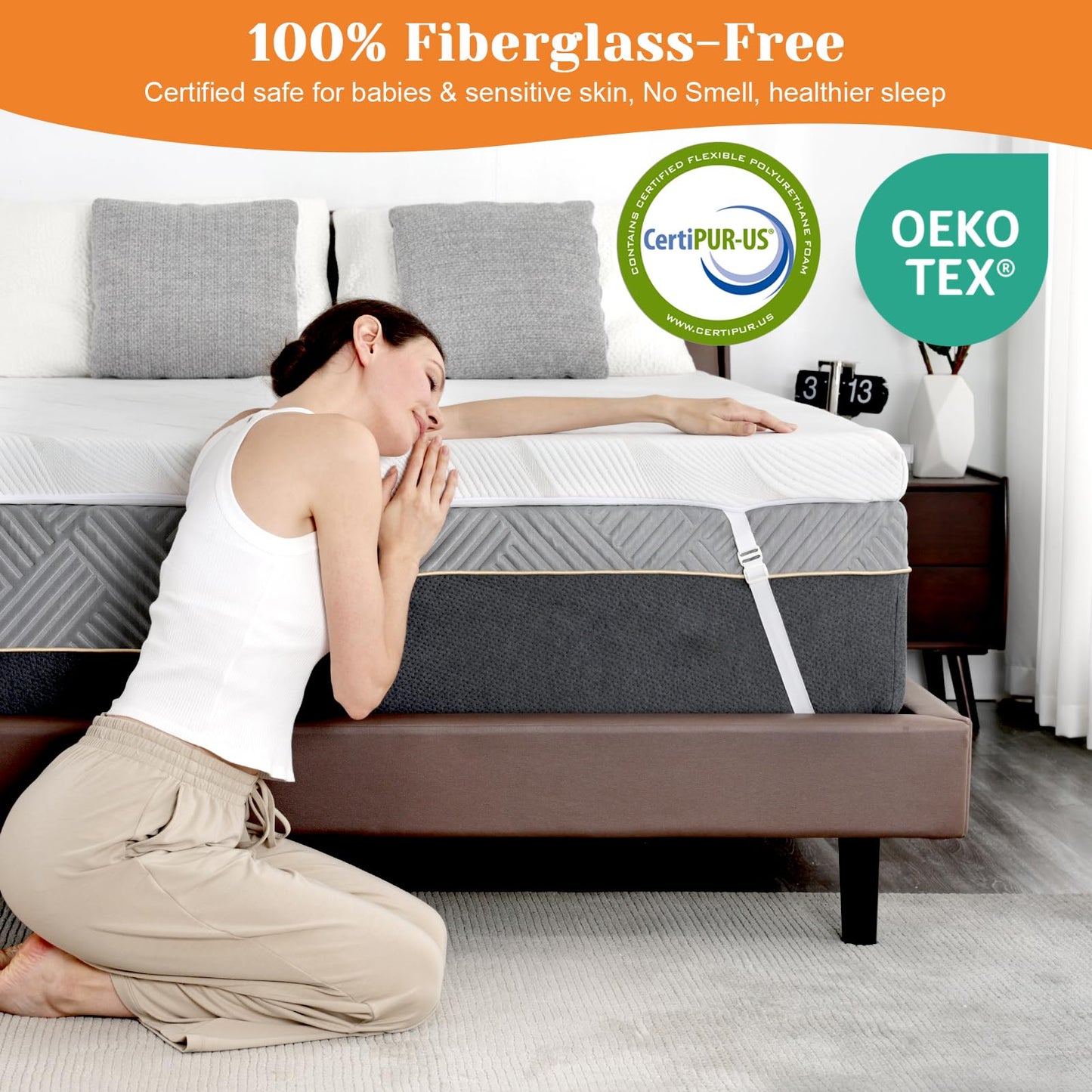 Extra Firm Mattress Topper Short King Size 3 Inch, Cooling Gel+Bamboo High Density Support Mattress Topper with Removable Cover, Bed Topper for Pain Relief CertiPUR-US, 71''x74''