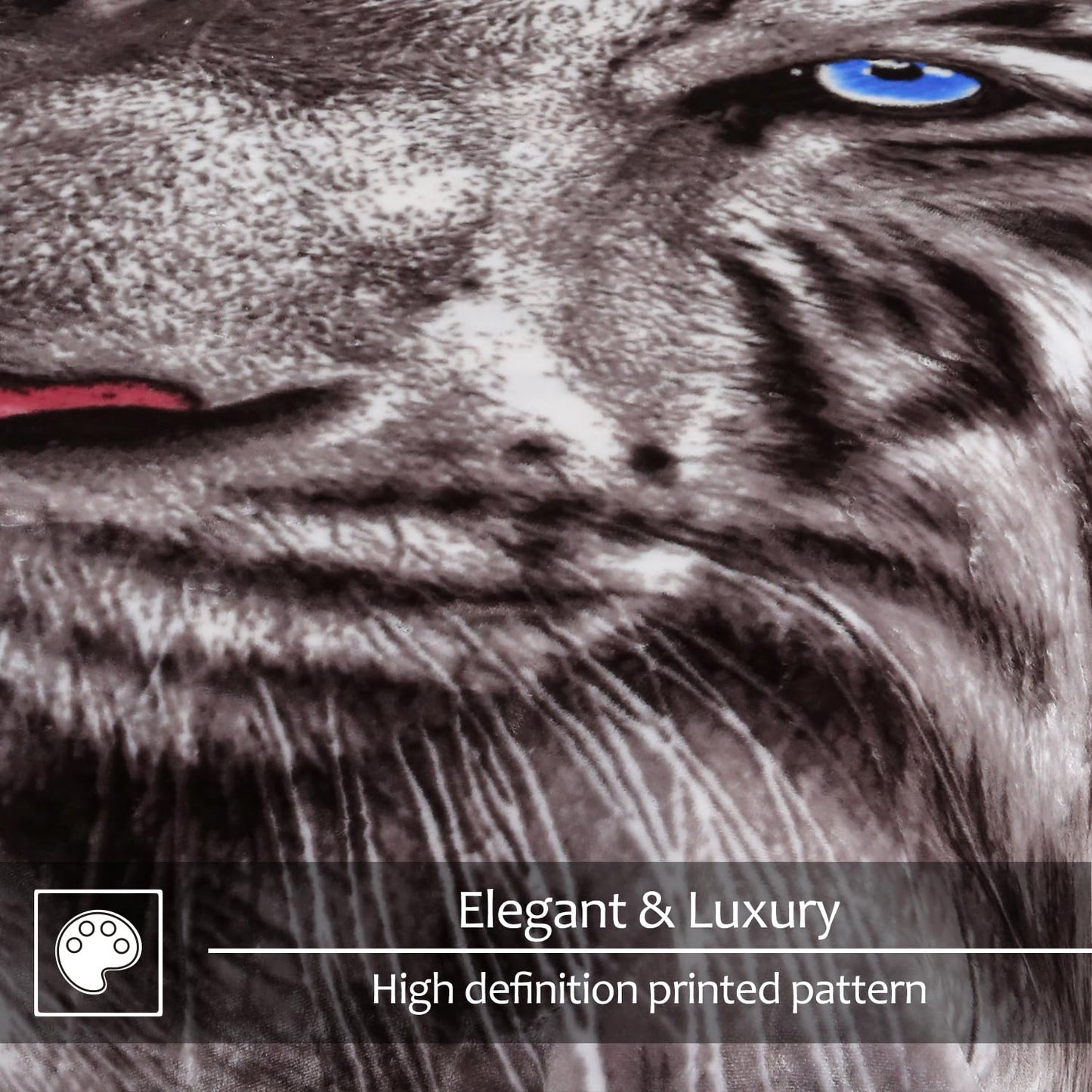 JYK Soft Fleece Bed Blanket Queen Size 5 LB, Korean Style 2 Ply Reversible Fluffy Flannel Blanket Microfiber, Warm Cozy Blanket for Autumn, Winter 75x87 Inches - Black White Tiger/Tiger Stripes