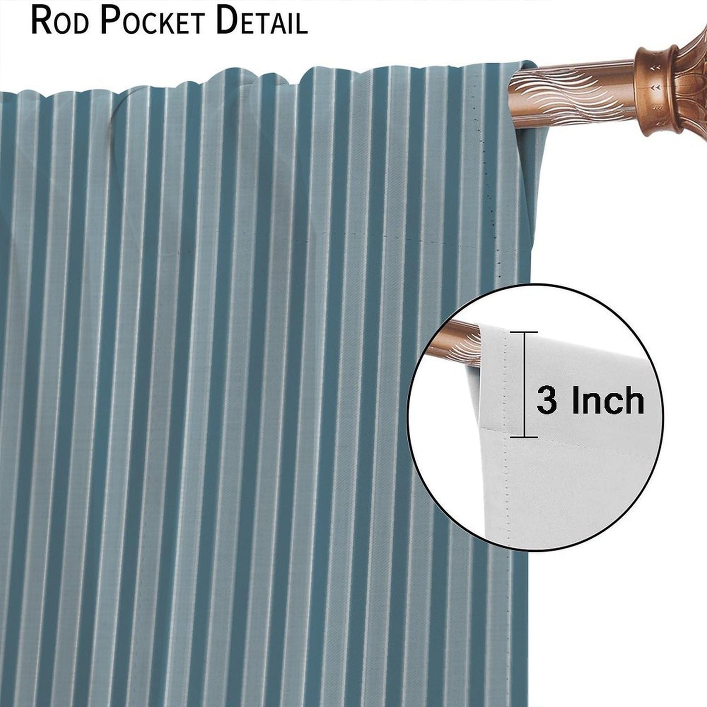 DDCBNS Chicken Kitchen Curtains,Rustic Rooster Pattern Stripe Modern Concise Design Window Treatments for Café Kitchen Rod Pocket Home Décor Drapes 2 Panel Sets Total Size 42" x 45" Blue