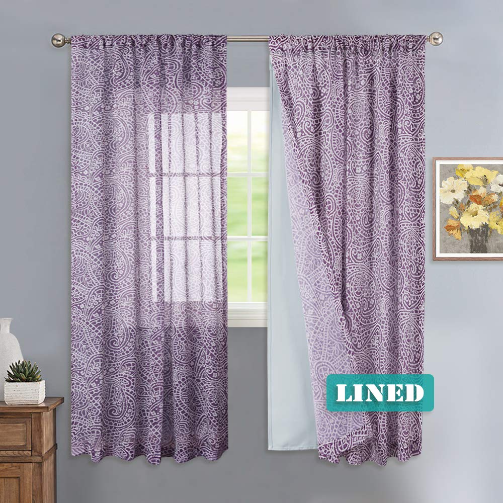 KGORGE Blackout Curtain Liners - Hang with Rod Pocket/Hooks, for 63-inch Long Curtains Thermal Insulated Energy Saving Drapes (2 Panels, W27 x L60 Each, Grayish White, Bonus Hooks)