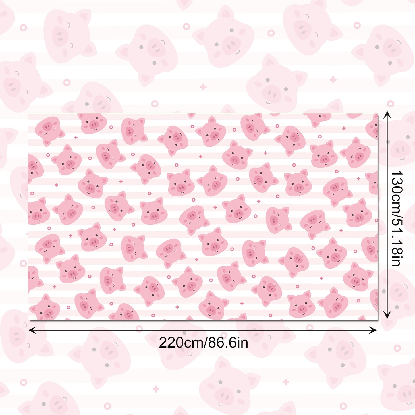 CC HOME 1Pc Pink Pig Party Plastic Tablecloth 54 x 87 Inch Farm Animal Long Rectangular Table Cover for Buffet, Cute Piggy Baby Shower Party Holiday Dinner, Picnic Tablecloth for Kitchen Event Use