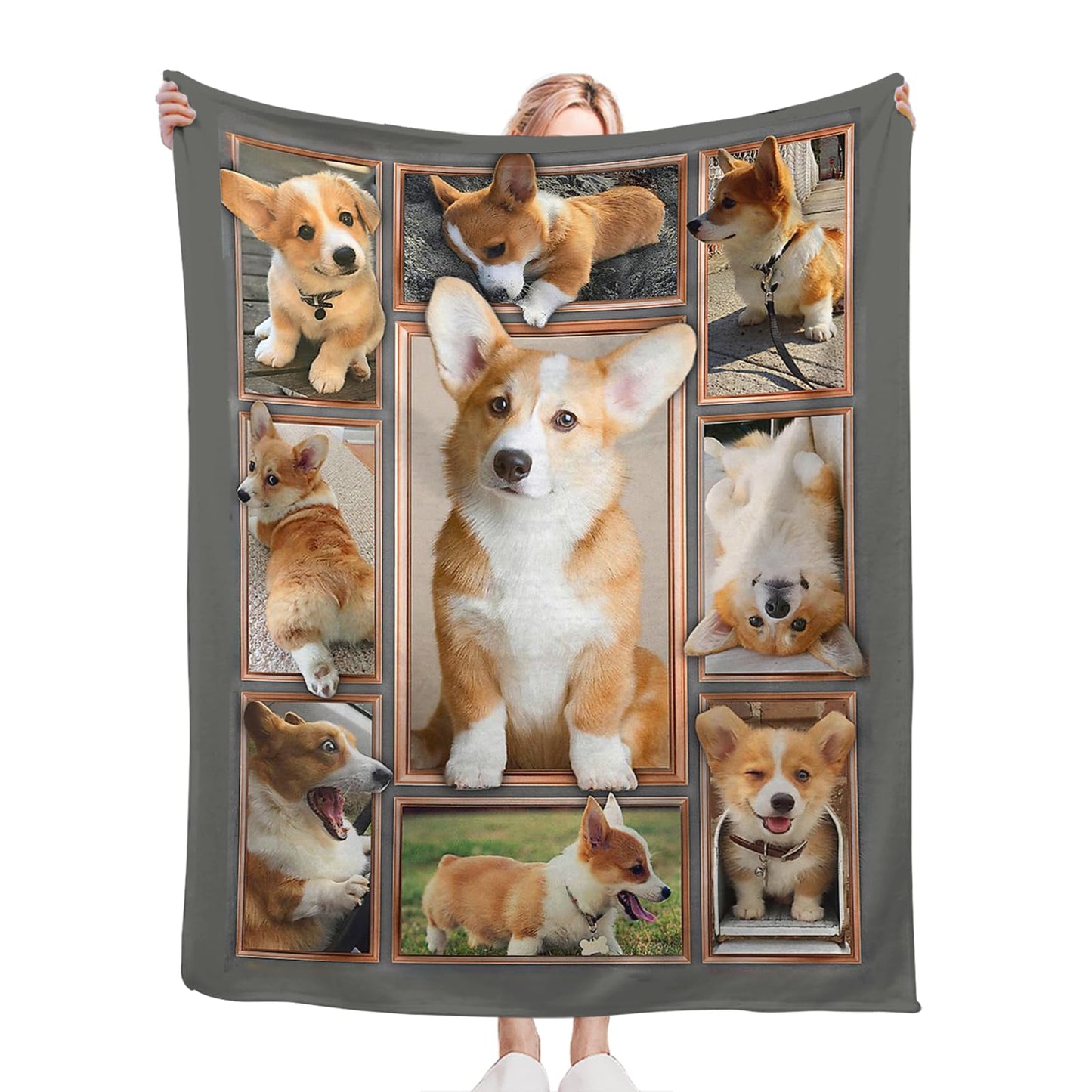 Tijuboni Corgi Throw Blanket Dog Gifts for Girls Boys Women Men Kids Adults Soft Flannel Fleece Blanket for Couch Sofa Bed Home Decor 40"x50"