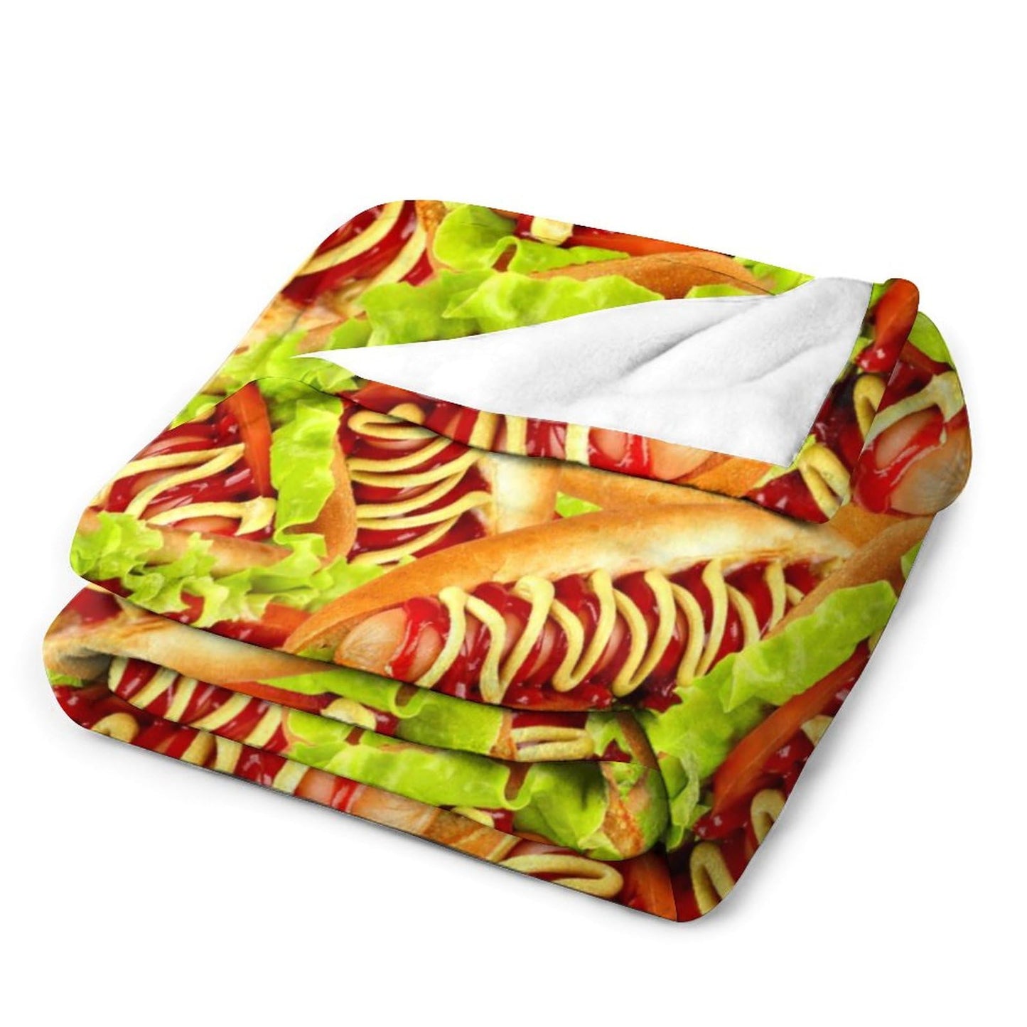 Throw Blanket for Teens Boys Girls and Adults Soft Warm Cozy Funny Food Midweight Flannel Blankets for Couch Sofa Bed Camping Travel Home Decor 50" X 60" (Hot Dog, Custom)
