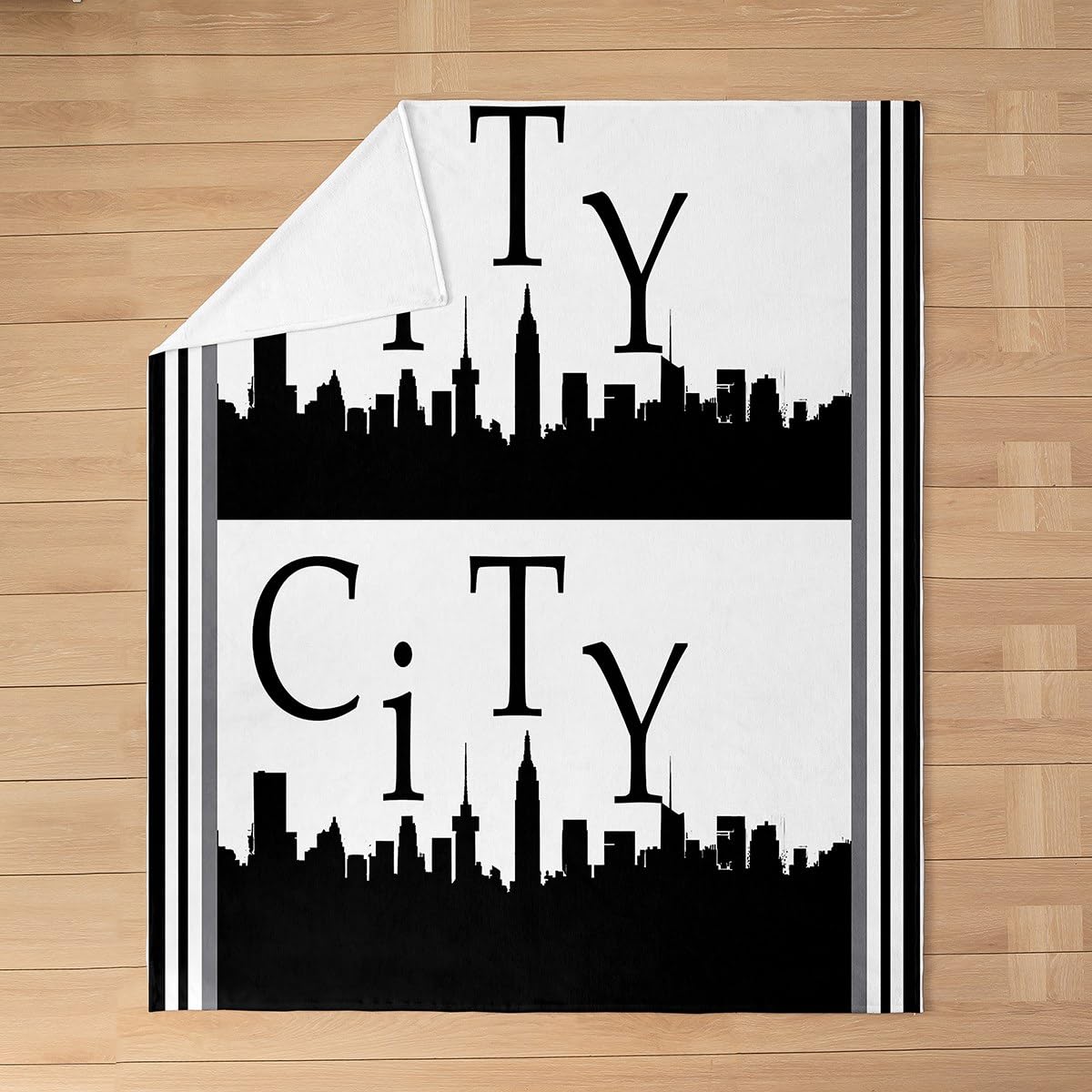 jejeloiu City Themed Fleece Throw Blanket for Kids Boys Girls Throw 50"x60" Modern FashionFlannel Blanket Plush Fuzzy Ultra Soft Simplefor Bed Couch Chair Living Room City Silhouette Room Decor