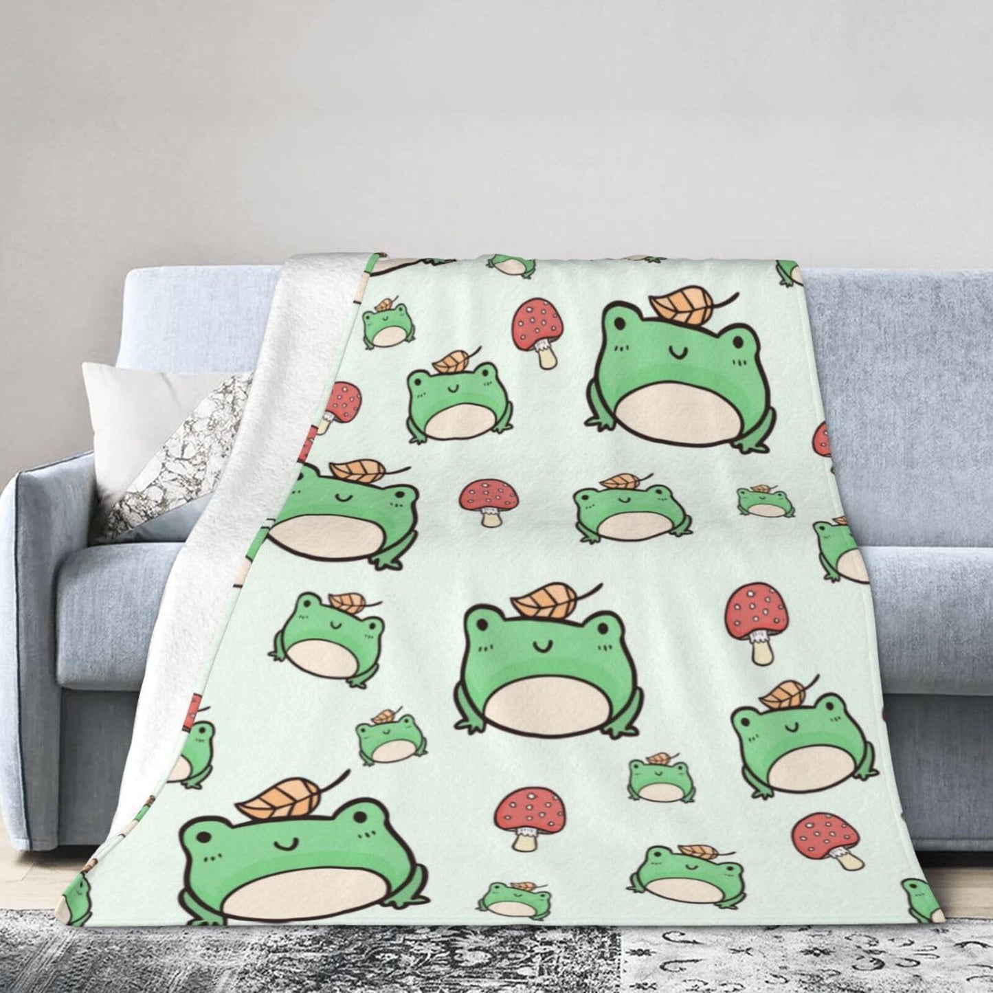 Ngzhyad Cute Frog Blanket Warm Cozy Flannel Fleece Throw Blanket Gifts for Kids Girls Boys for Car Sofa Couch Bed Decorative 80"X60"