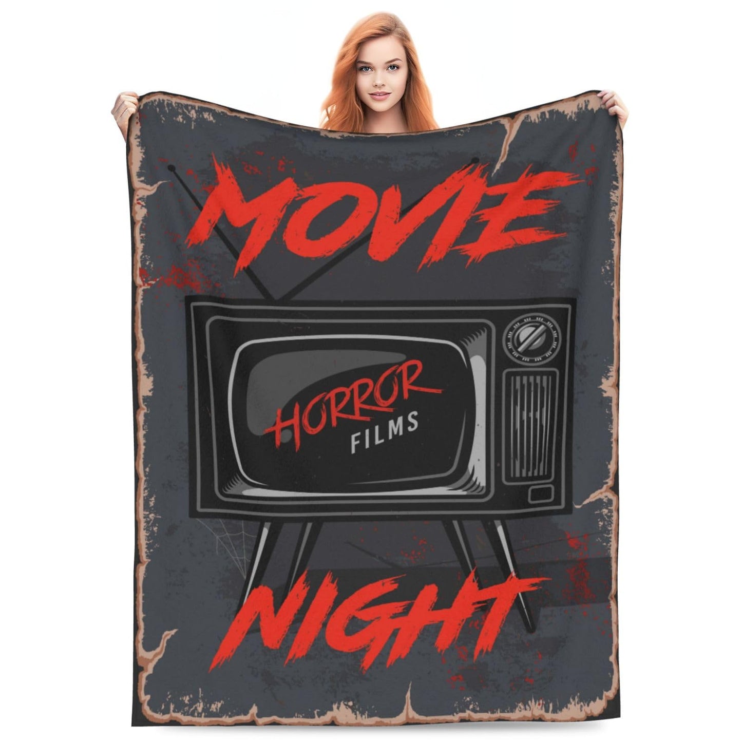 Horror Movie Blanket, Flannel Throw Blanket Soft Travel Blanket for Bed Couch Sofa Indoor Outdoor Use Gift for Women Men Girls Boys All Season 60"x50"