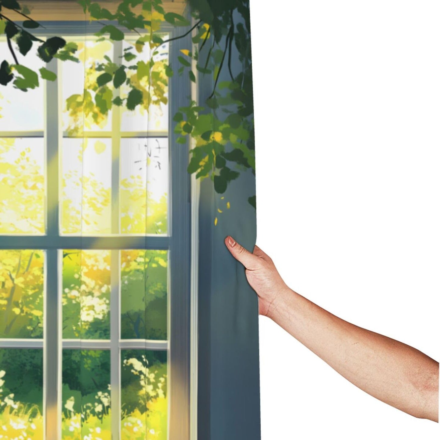 HEILIVIO Shower Curtain Window Tree Morning Waterproof Fabric Stylish Durable Bathroom Decor,Quick-Dry,60x72inches,Includes 12 Iron Hooks