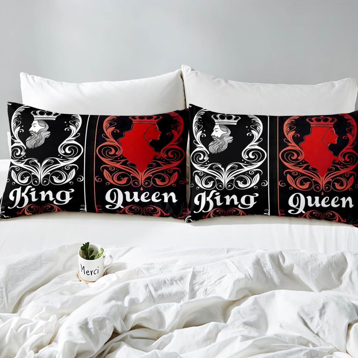 Feelyou Boys Girls Couple Lover Fitted Sheet Full Size, Valentine's Day Bedding Set Kids Love Heart Bed Sheet Set Romantic Teens Bed Cover Bedroom Decor Lightweight Bed Set (No Flat Sheet)