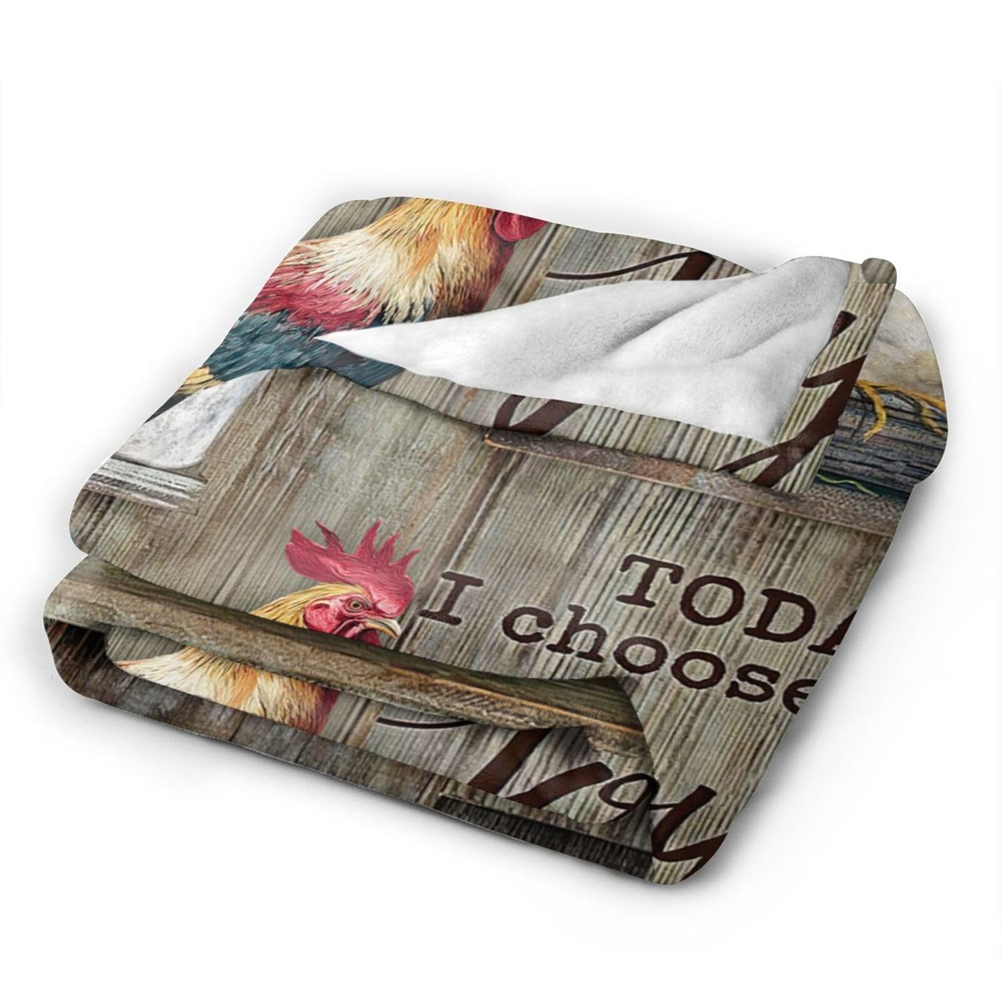 Dynova Rooster Blanket Cozy Plush Chicken Hen Throw Blankets Fuzzy Flannel Fleece Country Sunflower Gifts for Girls Boys Women Men 50"X40"