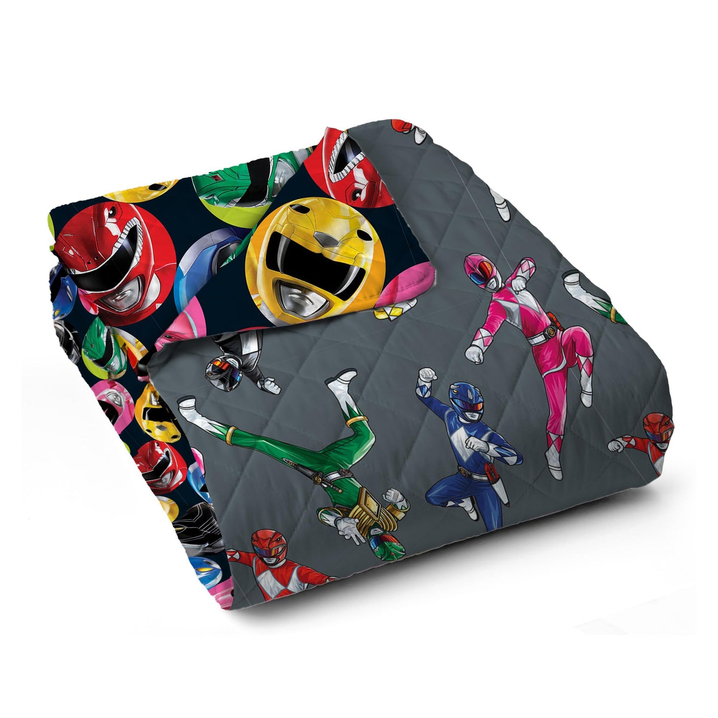 Northwest Power Rangers Rangers Go Twin Quilted Blanket, Comfy Throw, Adults Boys Girls, Soft Lightweight Bedding for Bed, or Couch, 60 x 90 inches