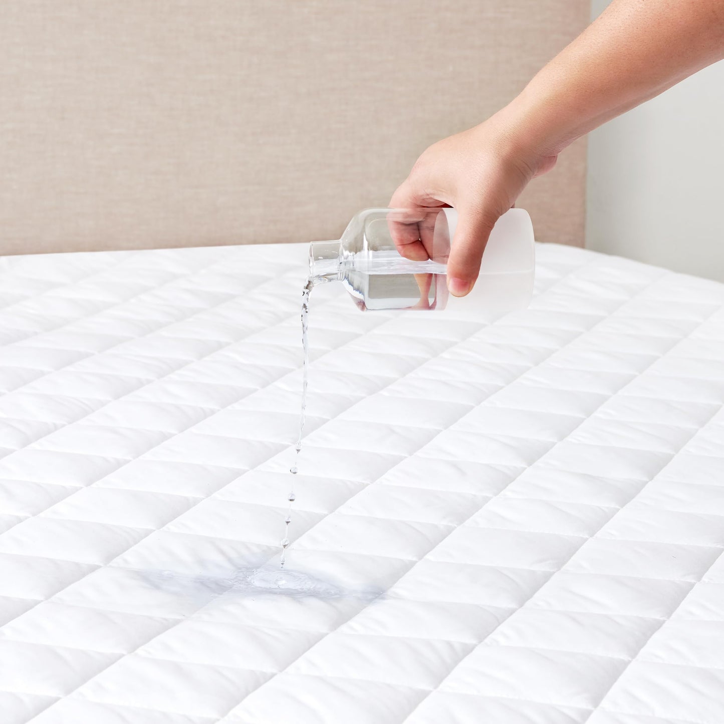 Arkwright Waterproof Mattress Pad Cover (Twin) 15 in. Drop, Quilted Mattress Protector Cover, Soft Polyester Microfiber, Deep Pockets, Machine Washable Mattress Topper, White
