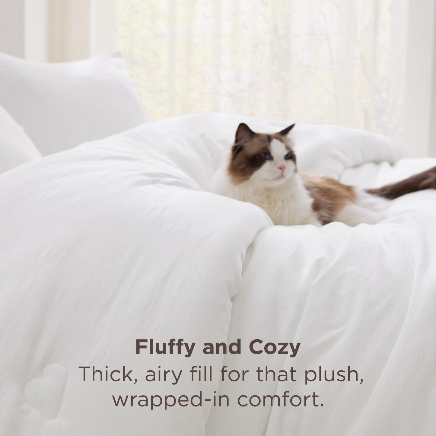 Bedsure Queen Comforter Set White, Soft Prewashed Queen Size Bedding, Quilted Comforter with Cloud Design, Down Alternative Comforter for All Seasons, 3 Pieces Bed Set with 2 Pillow Shams