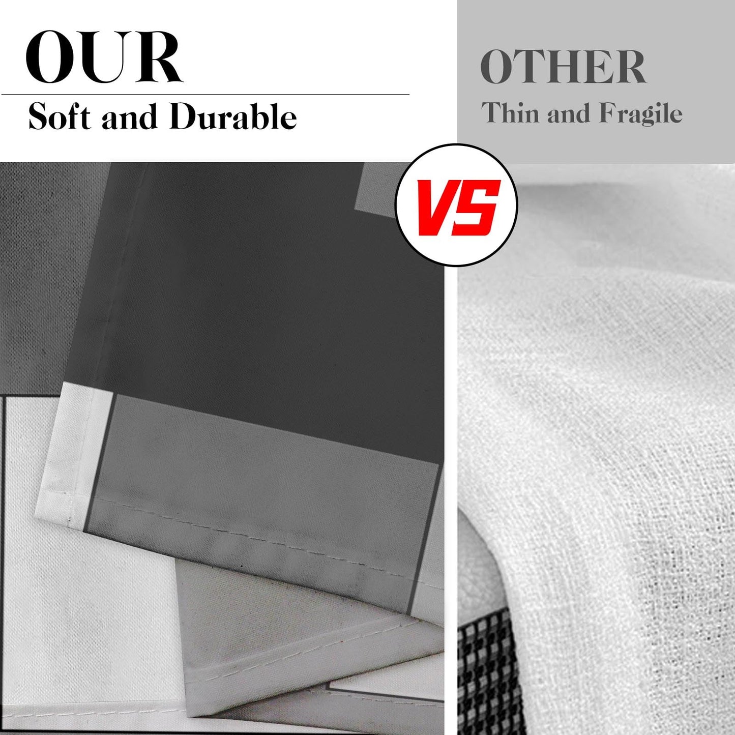 Tayney Black White Gray Kitchen Window Curtains Valance and Tier Set 36 Inch, Dark Grey Modern Geometric Rod Pocket Short Tier Curtain for Bathroom, Small Cafe Drapes for Kitchen Decor