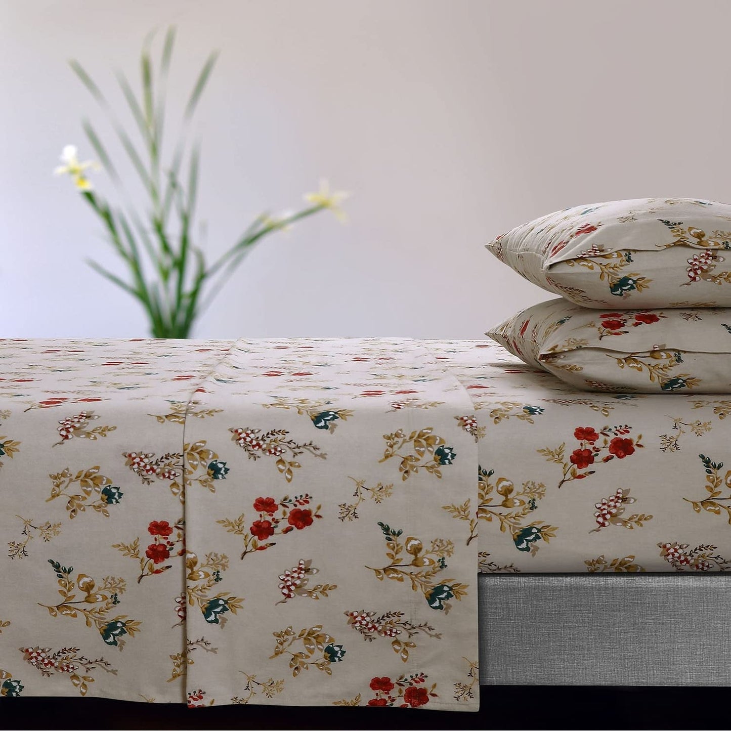 Ayana Flannel Sheet Set Grey Queen