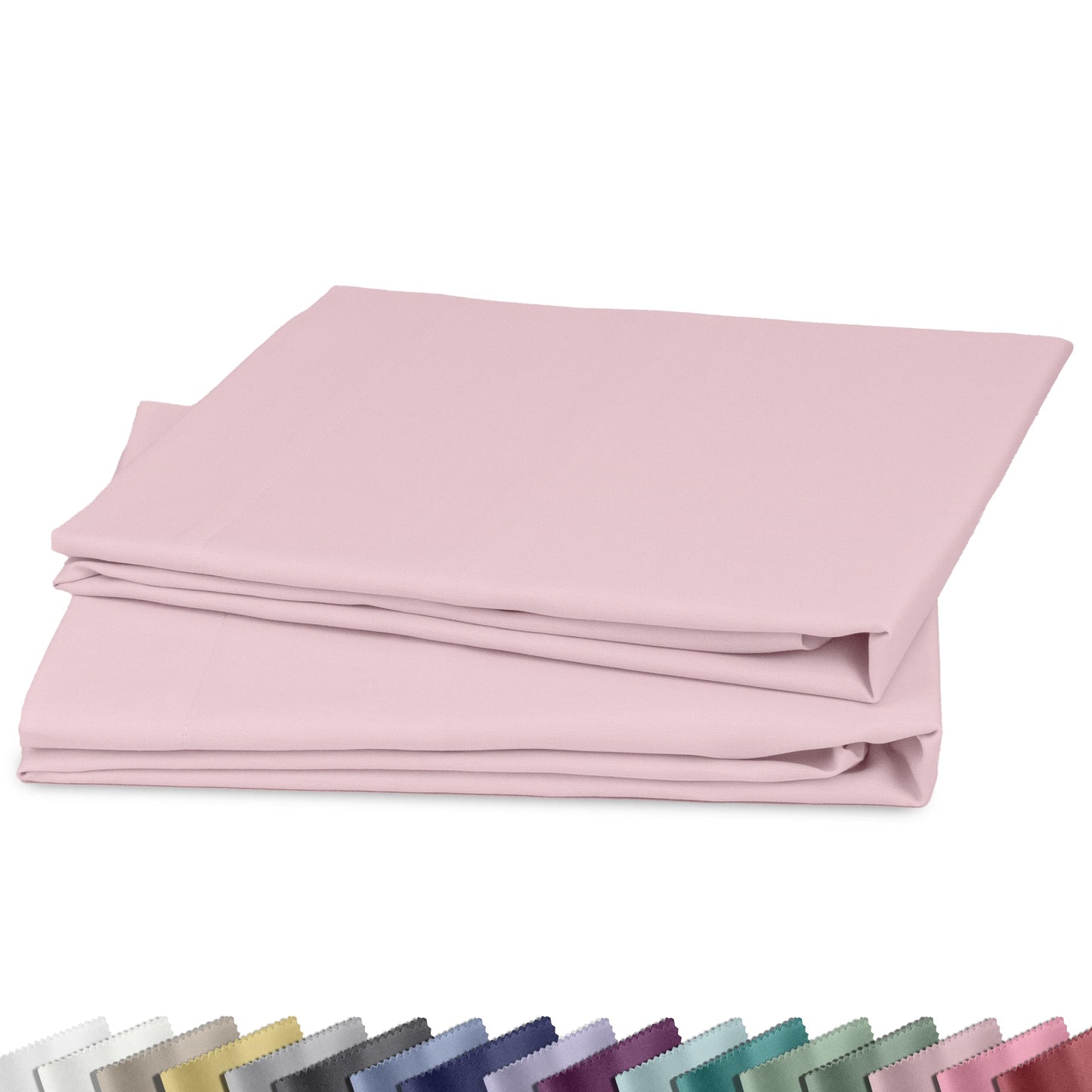 California Design Den 100% Cotton Pillowcases Standard/Queen Size Pillowcases - Set of 2 Soft Sateen Weave Cases, Fits Queen and Standard Size Pillows - Pink