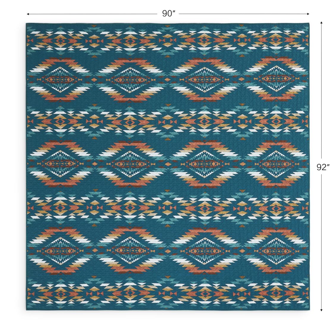 Pendleton Full/Queen Quilt Set – 100% Cotton 3 Piece Quilt Set with Shams, Soft Lightweight Bedding for Queen Size Bed, Teal Blue Multi Patterned Comforter Alternative, Queen Bedding Set (Summerland)