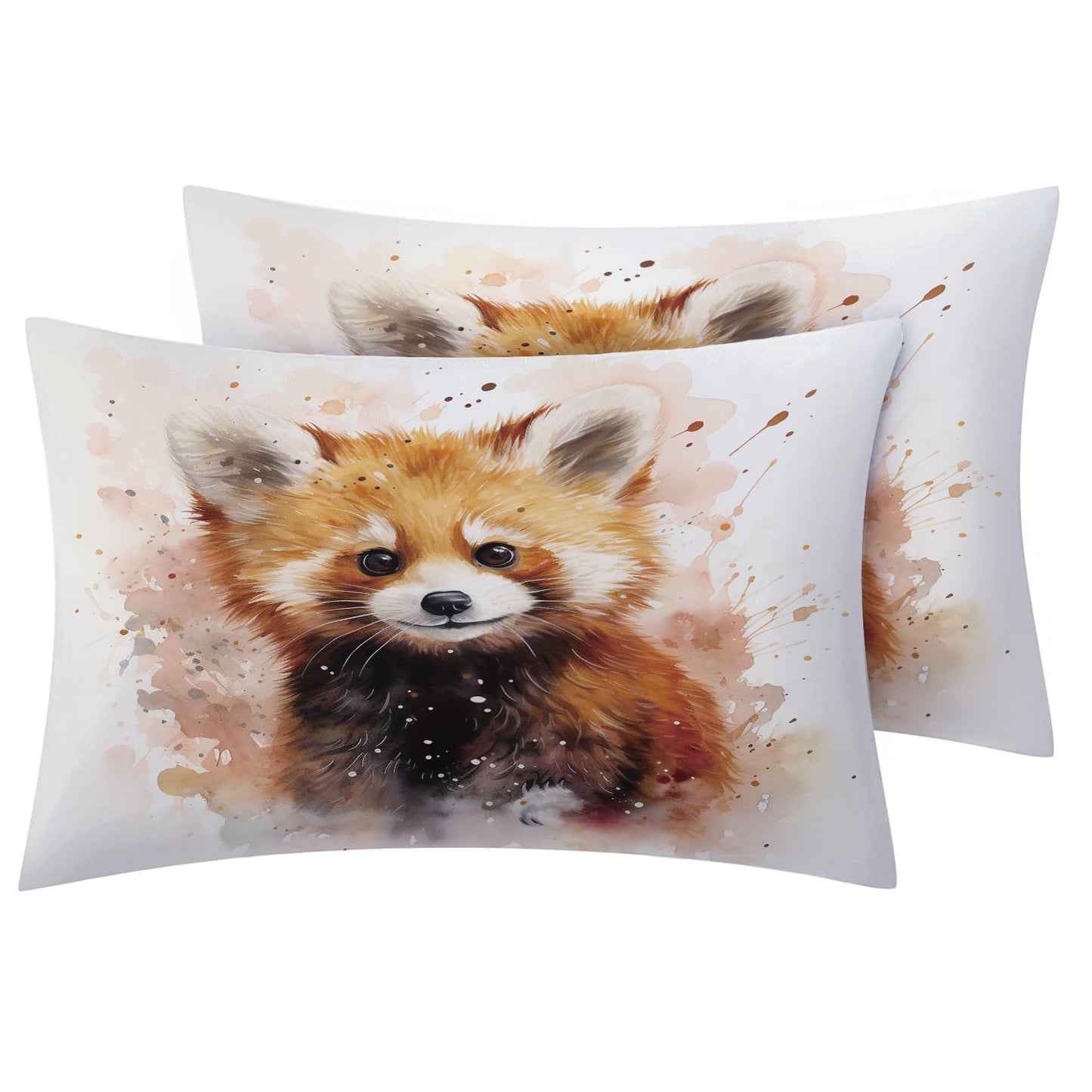 MPNVYU Red Panda Sheets Queen Sheet Set, Cute Animal Bed Sheets, Wildlife Bedding Bedroom Decor, Soft Microfiber Deep Pocket Fitted Sheet & Flat Sheet & 2 Pillowcases