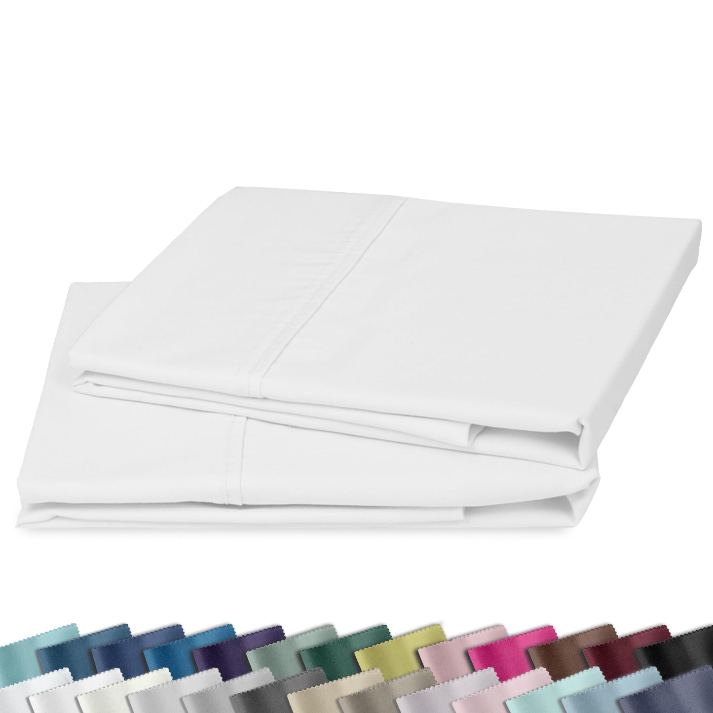 California Design Den Standard Queen Size Pillowcase Set - 400 Thread Count, 100% Cotton Sateen, Set of 2 Pillow Covers, Soft and Breathable - Antique White