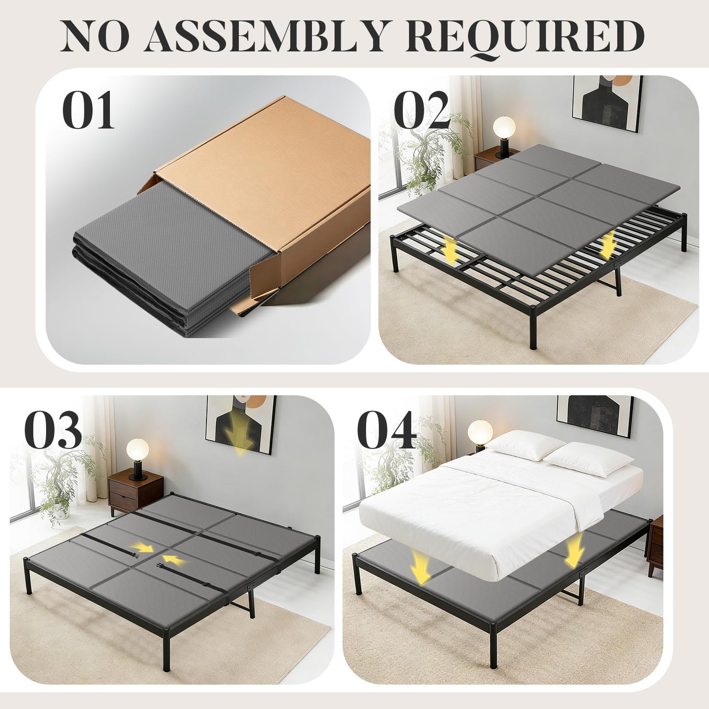 JUOIFIP Bunkie Board King Size (76" x 80") 8mm Heavy Duty, Non-Slip Breathable Mattress Support Board for Slatted & Platform Bed Frames, Anti-Sag, Noise Minimizing, Moisture Resistant