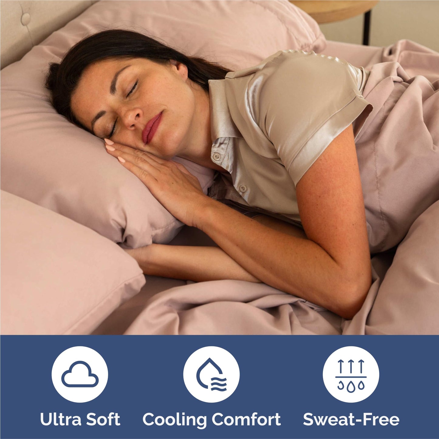 Split King Size 5 Piece Sheet Set - Comfy Breathable & Cooling Sheets - Hotel Luxury Bed Sheets for Women & Men - Deep Pockets, Easy-Fit, Soft and Wrinkle Free Sheets - Mauve Oeko-Tex Bed Sheet Set