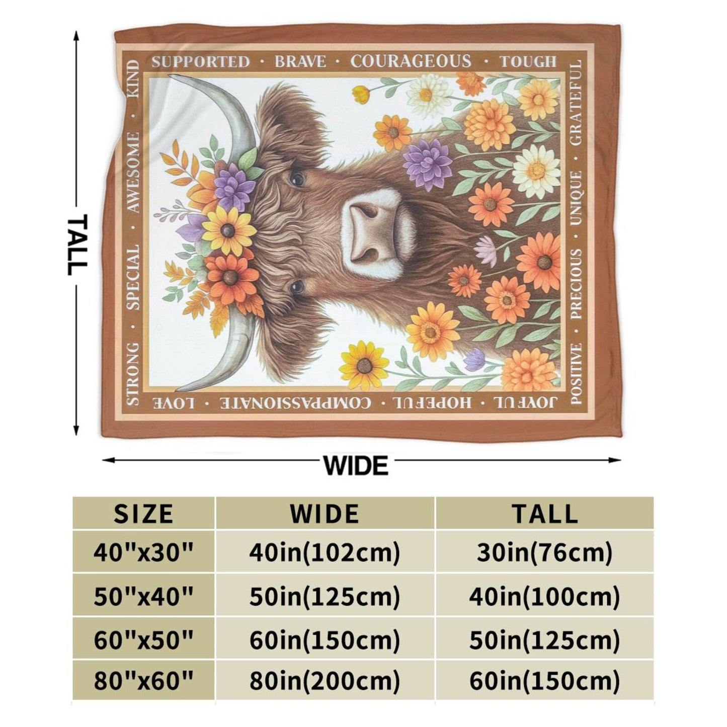 Highland Cow Blanket Cute Cattle Throw Blanket Soft Warm Cozy Fleece Fuzzy Plush Highland Cow Flannel Blankets Gifts for Boys Girls Women Kids Adults 40"X50"